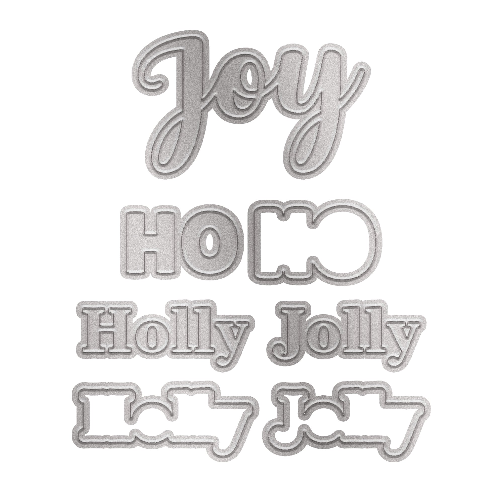 Christmas Thin Cut Dies Holly Jolly 8 5x 73mm 7pc