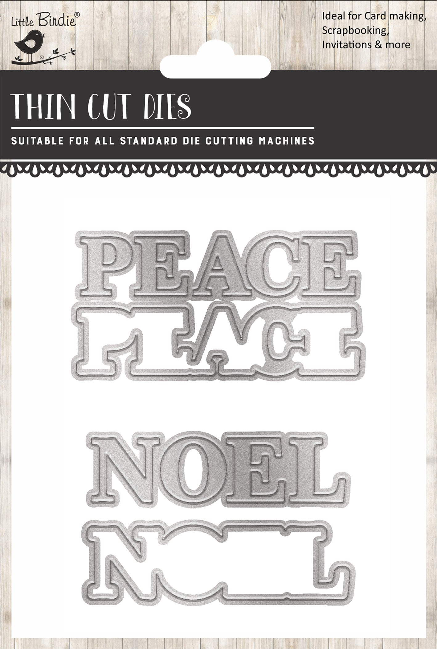 Christmas Thin Cut Dies Peace Noel 66 x 70mm 4pc