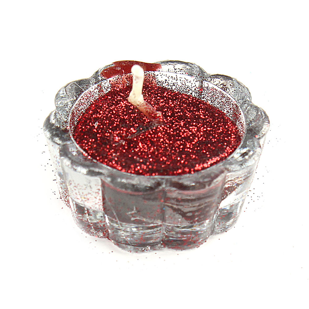 Little Birdie Glitter Candle Set 4pcs -Red