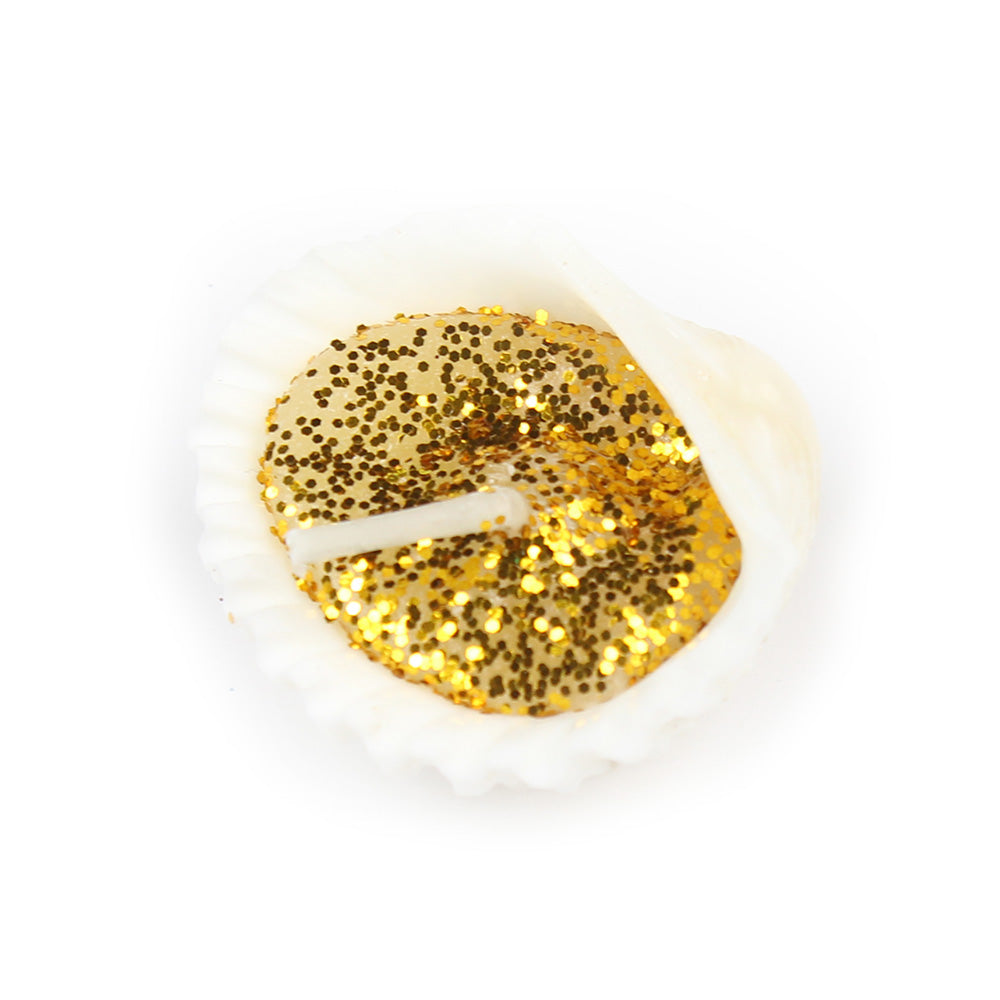Little Birdie Seashell Glitter Candle Set 9pcs - Gold