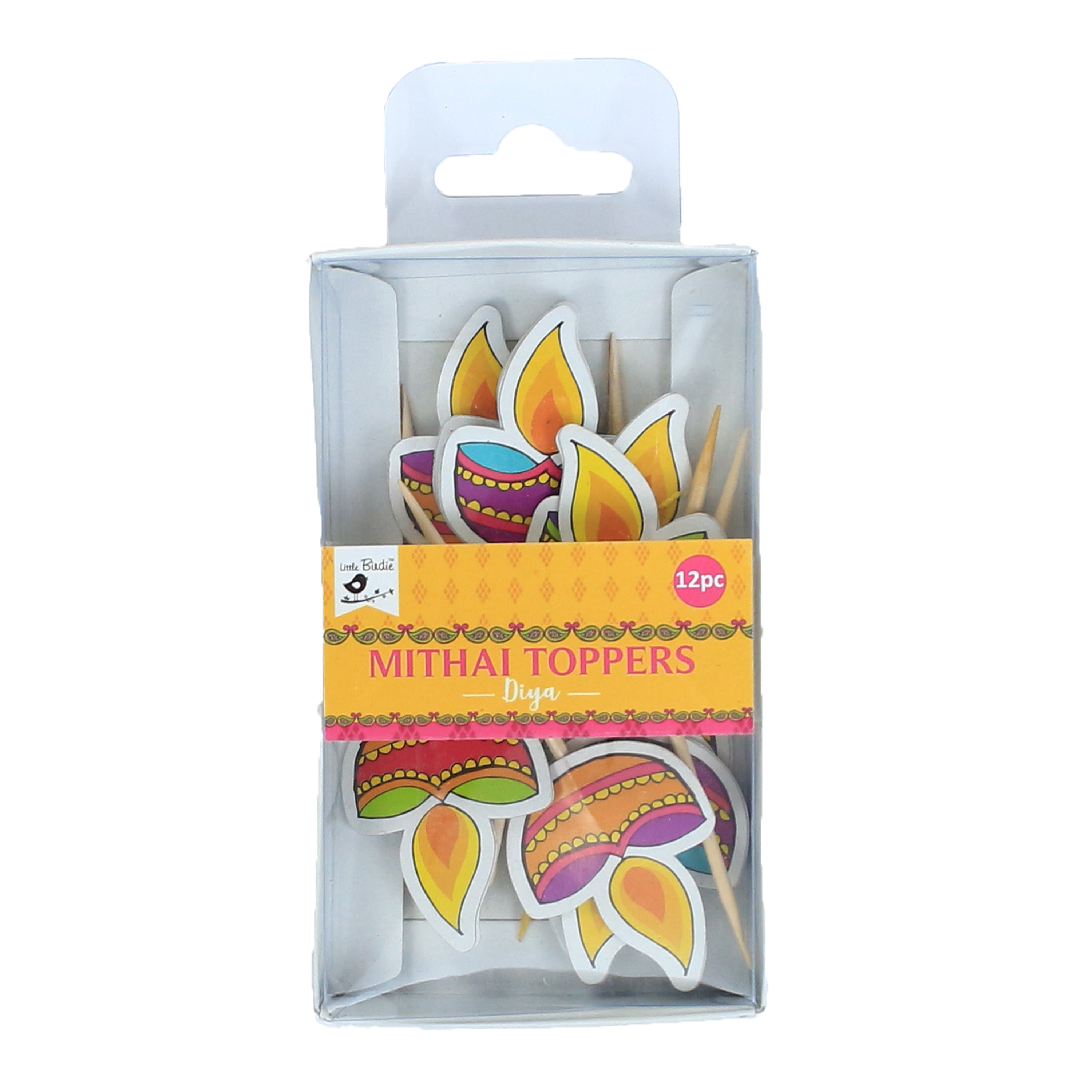 Little Birdie Diwali Mithai Topper - Diya, 12Pc