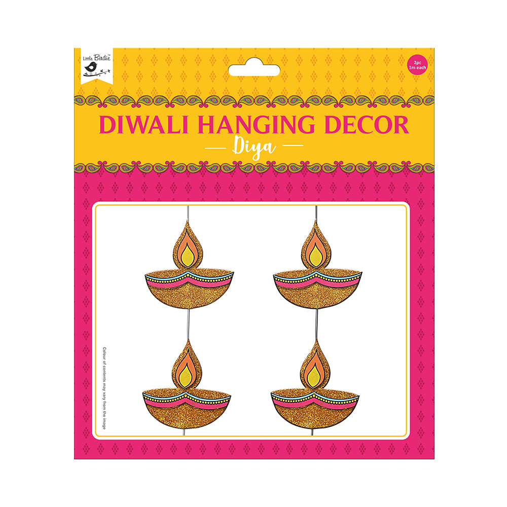 Little Birdie Diwali Hanging Decor - Diya, 2pc with 1mt Thread each, 1Pack