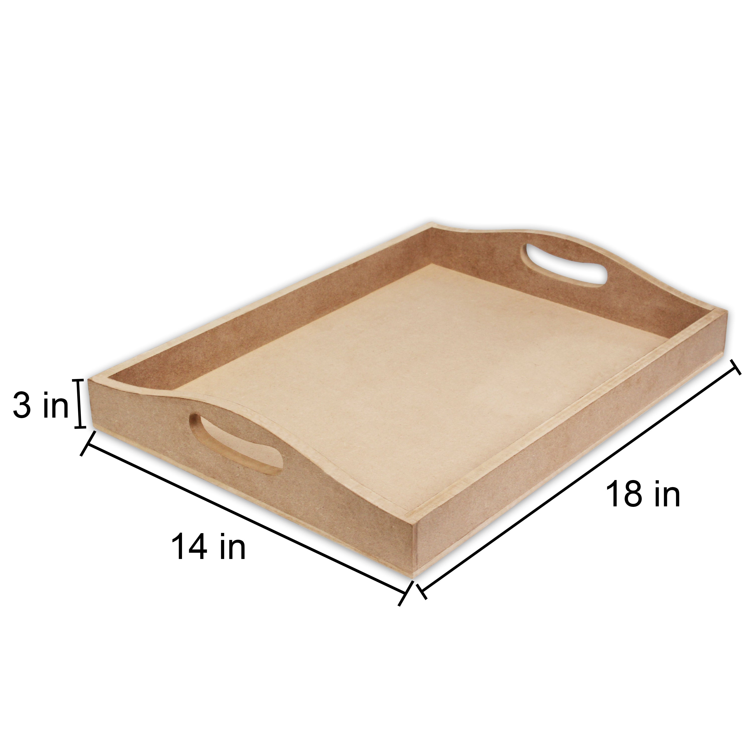 Mdf 5.5Mm Thickness Serving Tray- 14 inch X 18 inch X 3 inch