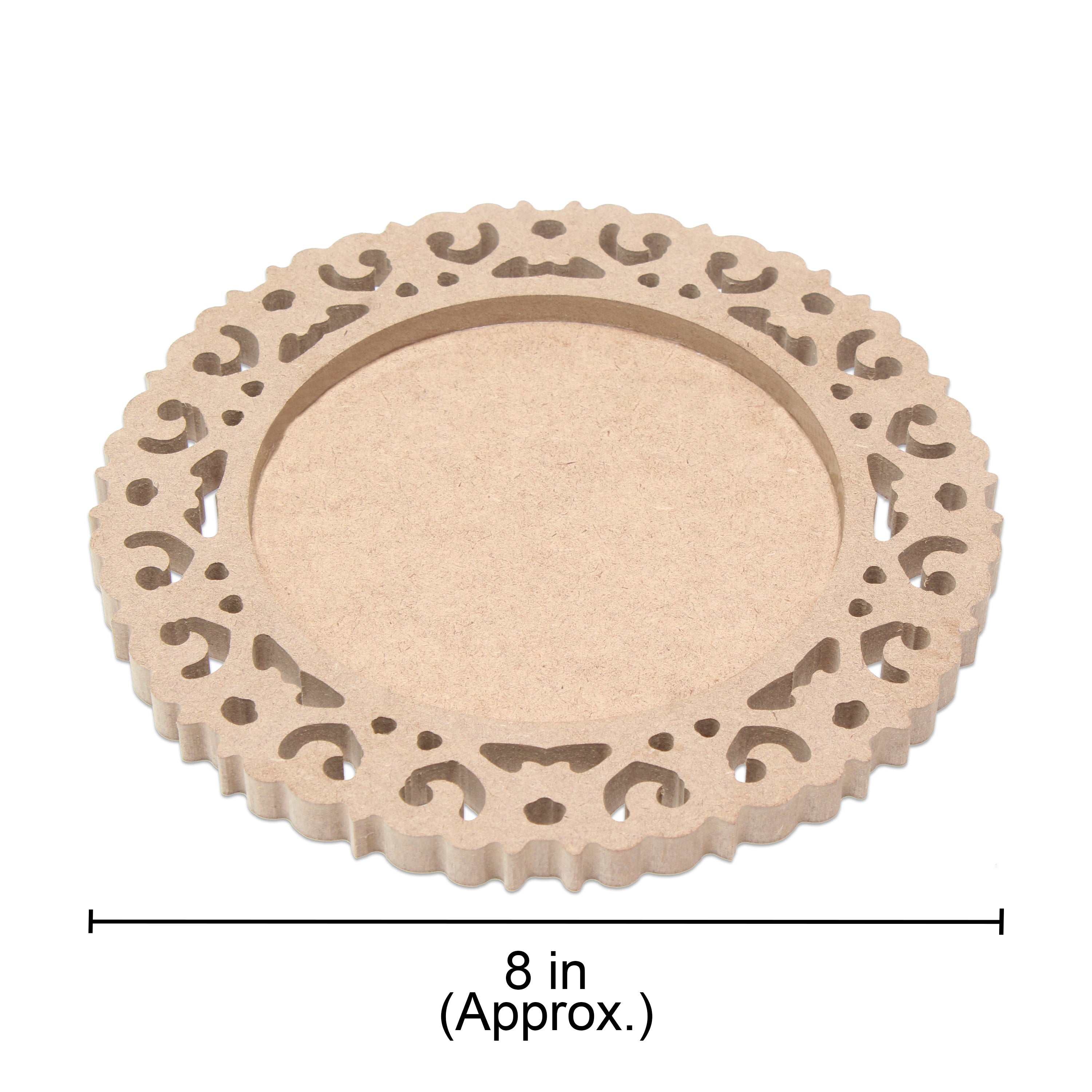 Mdf Pooja Thali - 5.5Mm Thickness, 8 inch Dia, 1Pc