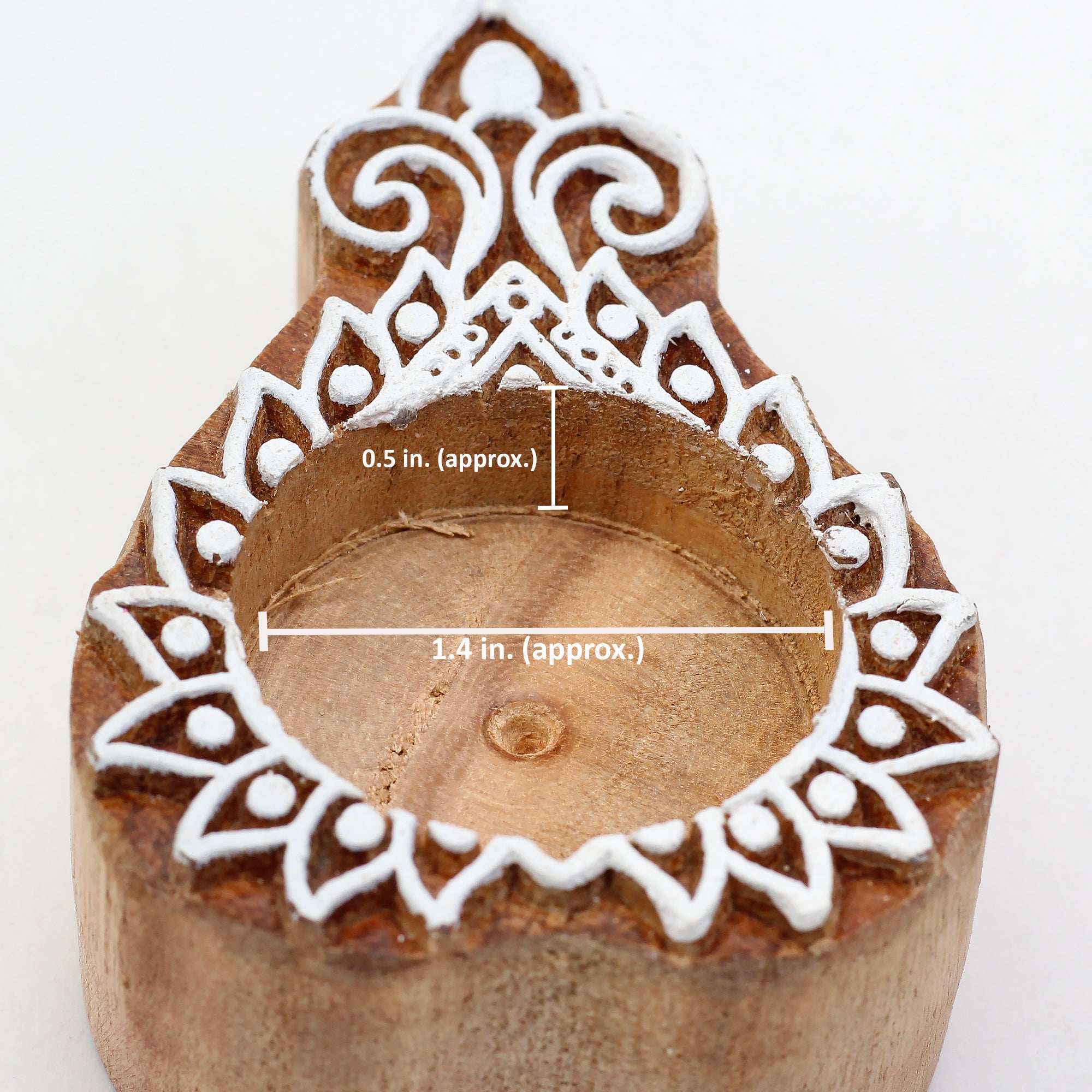 Wooden Printing Block & Candle Holder- Ethnic Flora