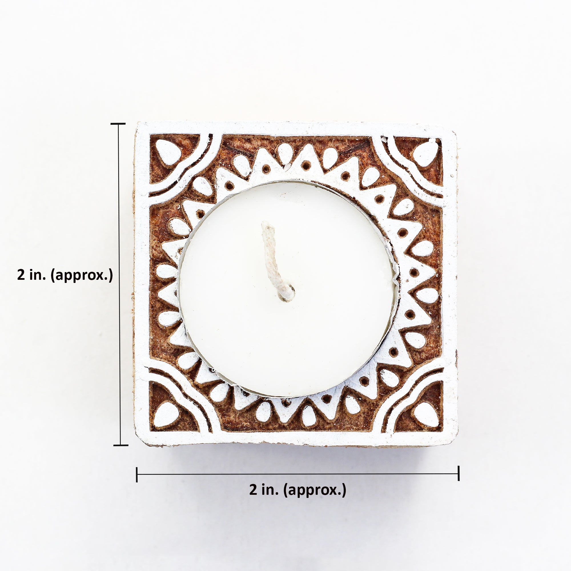 Wooden Printing Block & Candle Holder- Charming Mandala