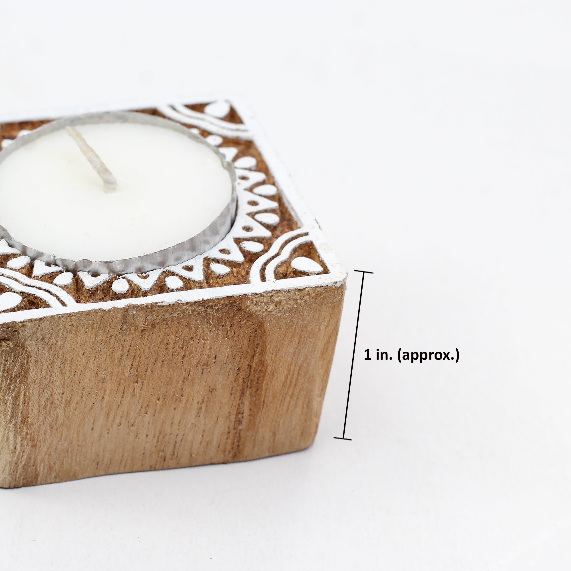 Wooden Printing Block & Candle Holder- Charming Mandala