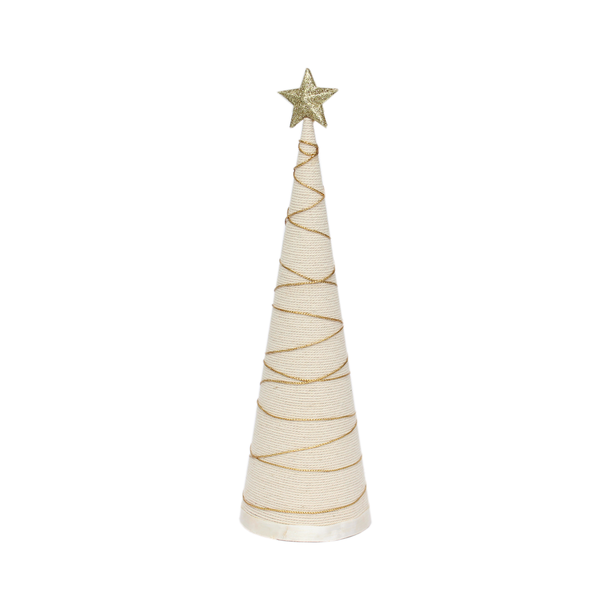 Handmade Conical Christmas Tree - Cotton Thread, Height 14.5 X Width 4inch, 1pc