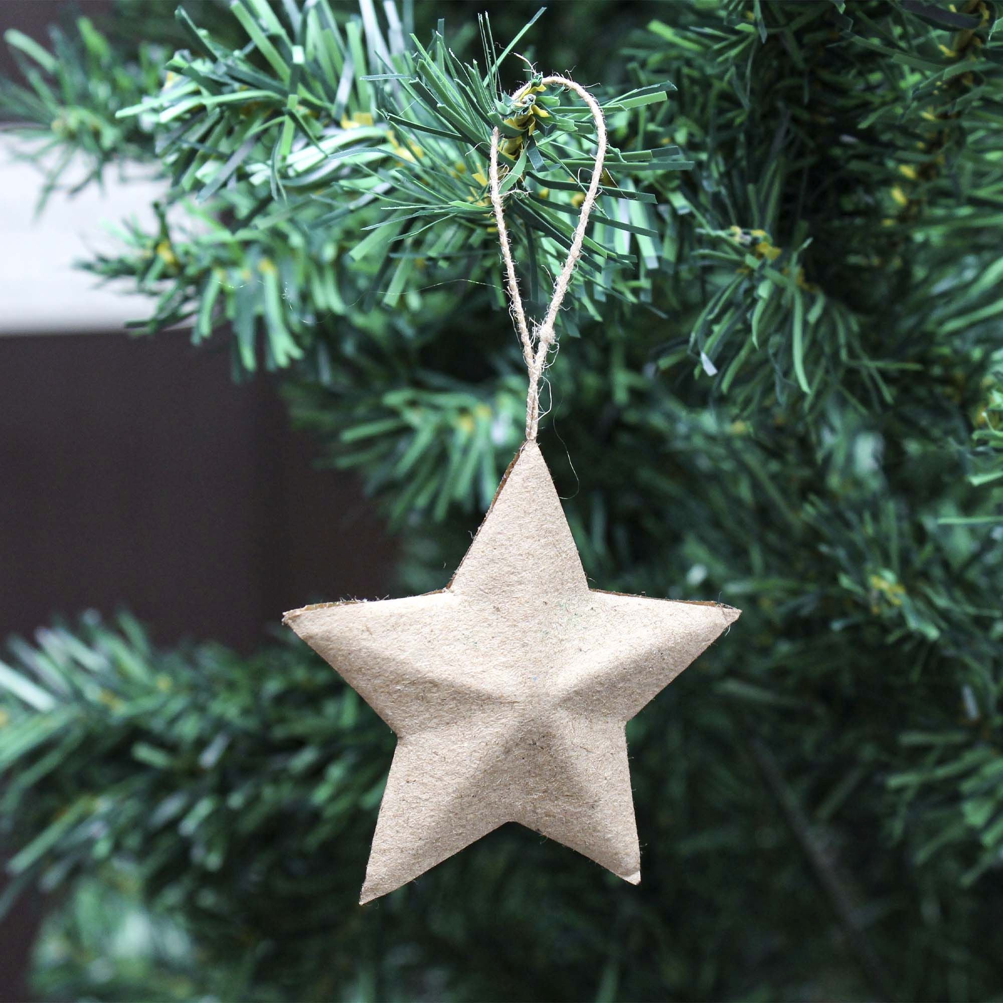 Handmade Christmas Ornaments - 3D Kraft Star, 2inch, 8pc