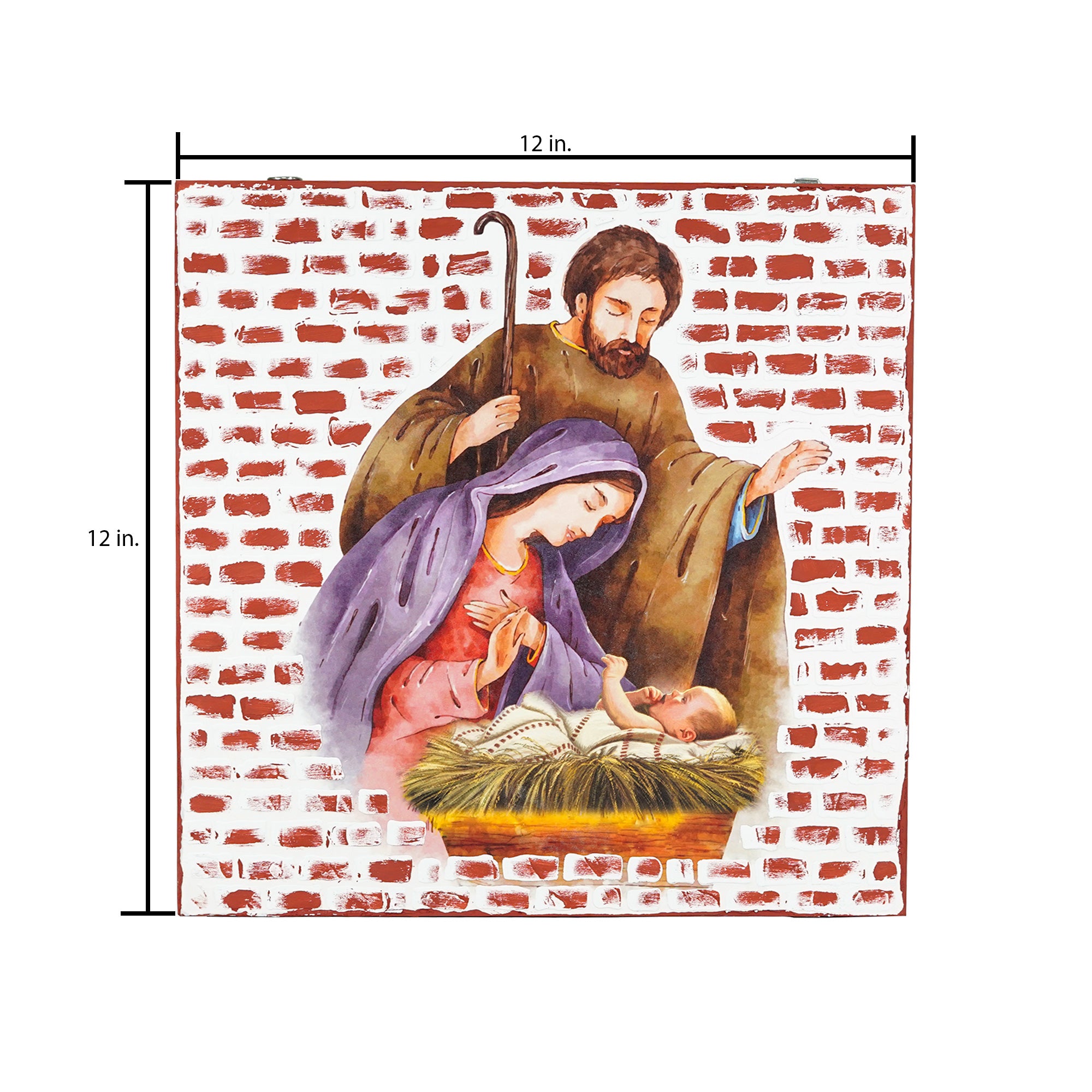 Christmas Home Decor MDF Panel 12mm -  Nativity of Jesus, 12 X 12inch, 1pc