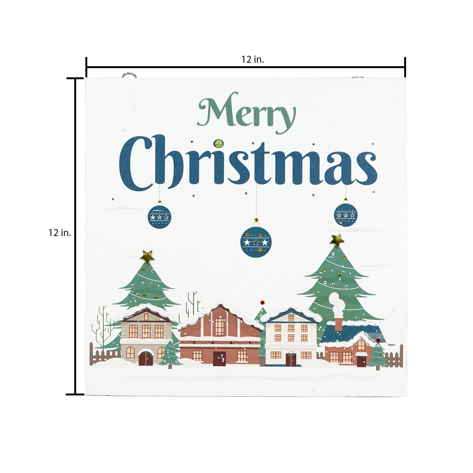 Christmas Home Decor MDF Panel 12mm -  Merry Christmas Wishes, 12 X 12inch, 1pc