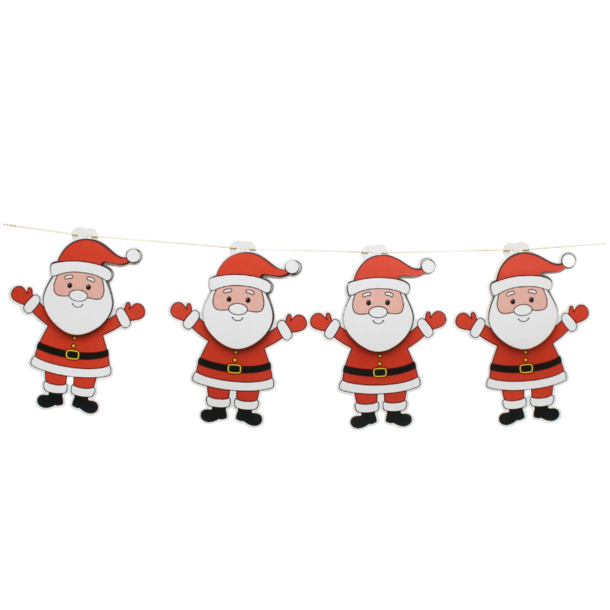Decorative Christmas Banner - Festive Santa, 12pc