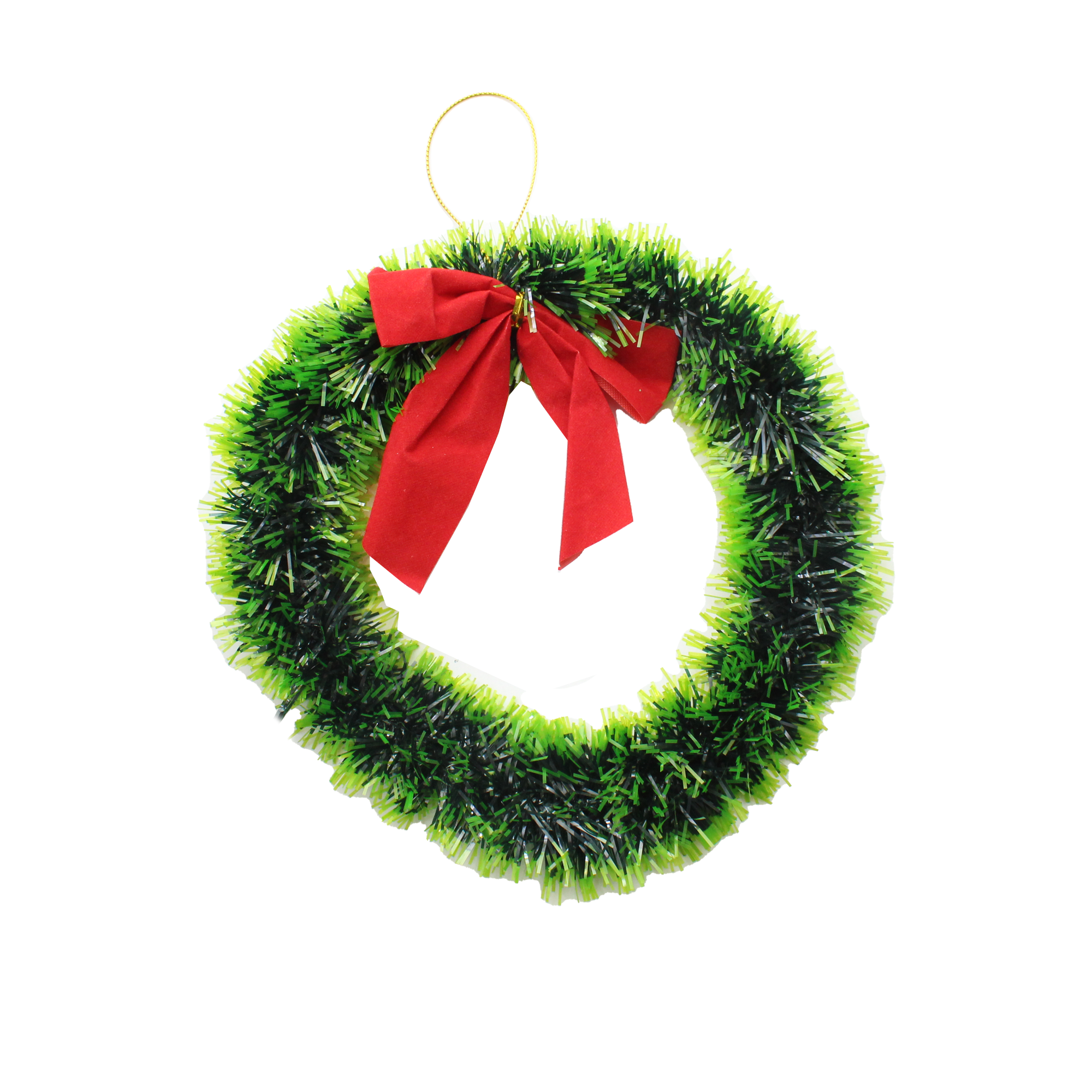 Christmas tinsel Wreath Green  6.5Inch 1pc