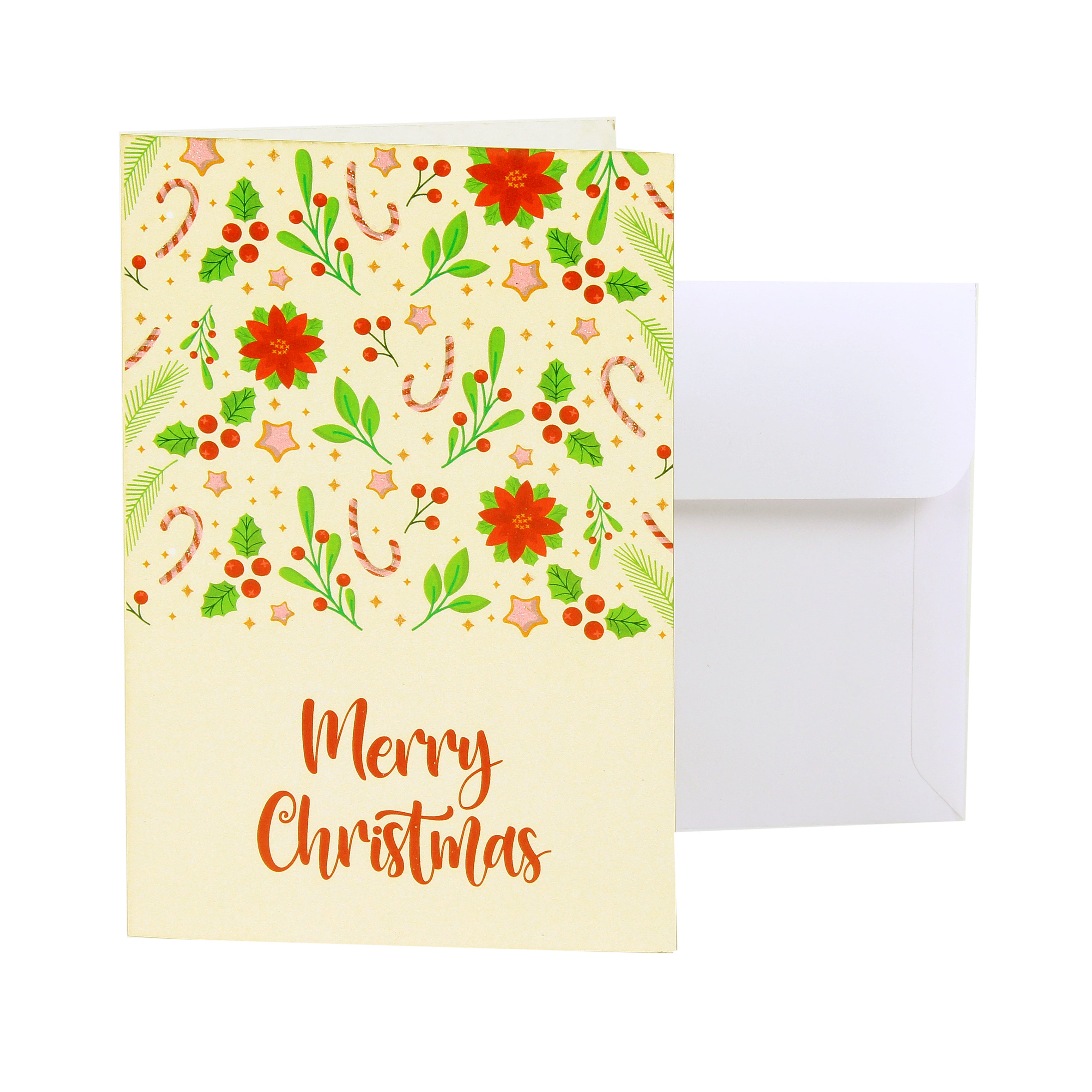 Christmas Greeting Card & Envelope Merry Christmas 4 X 6inch 2pc