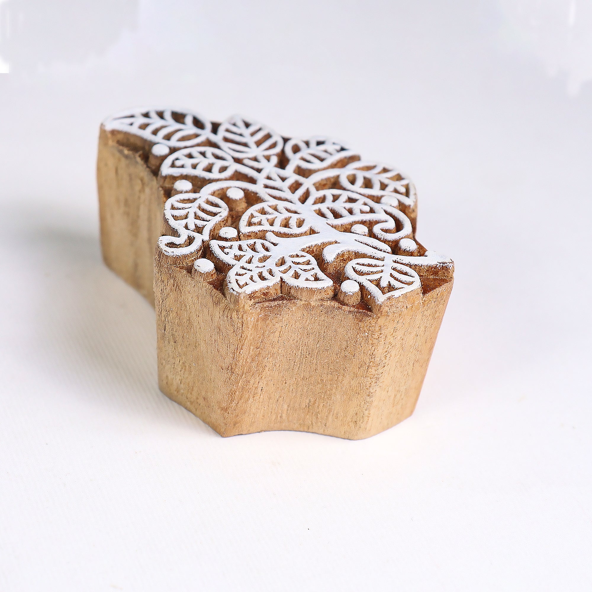 Hand Carved Wooden Printing Block Wild Vine W 1.75inch X L 2.5inch 1pc