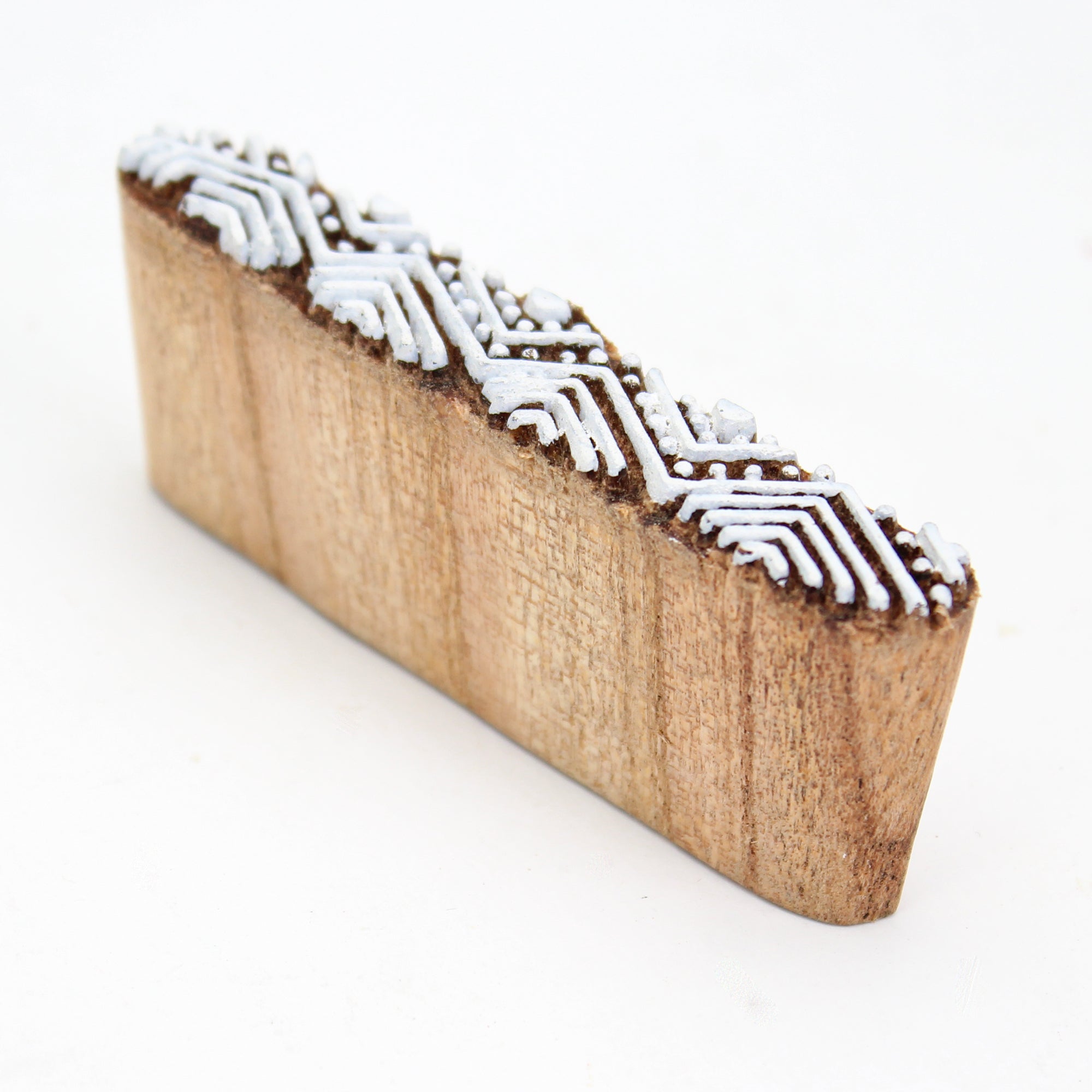 Hand Carved Wooden Printing Block Chevron Border W 0.5inch X L 2.5inch 1pc