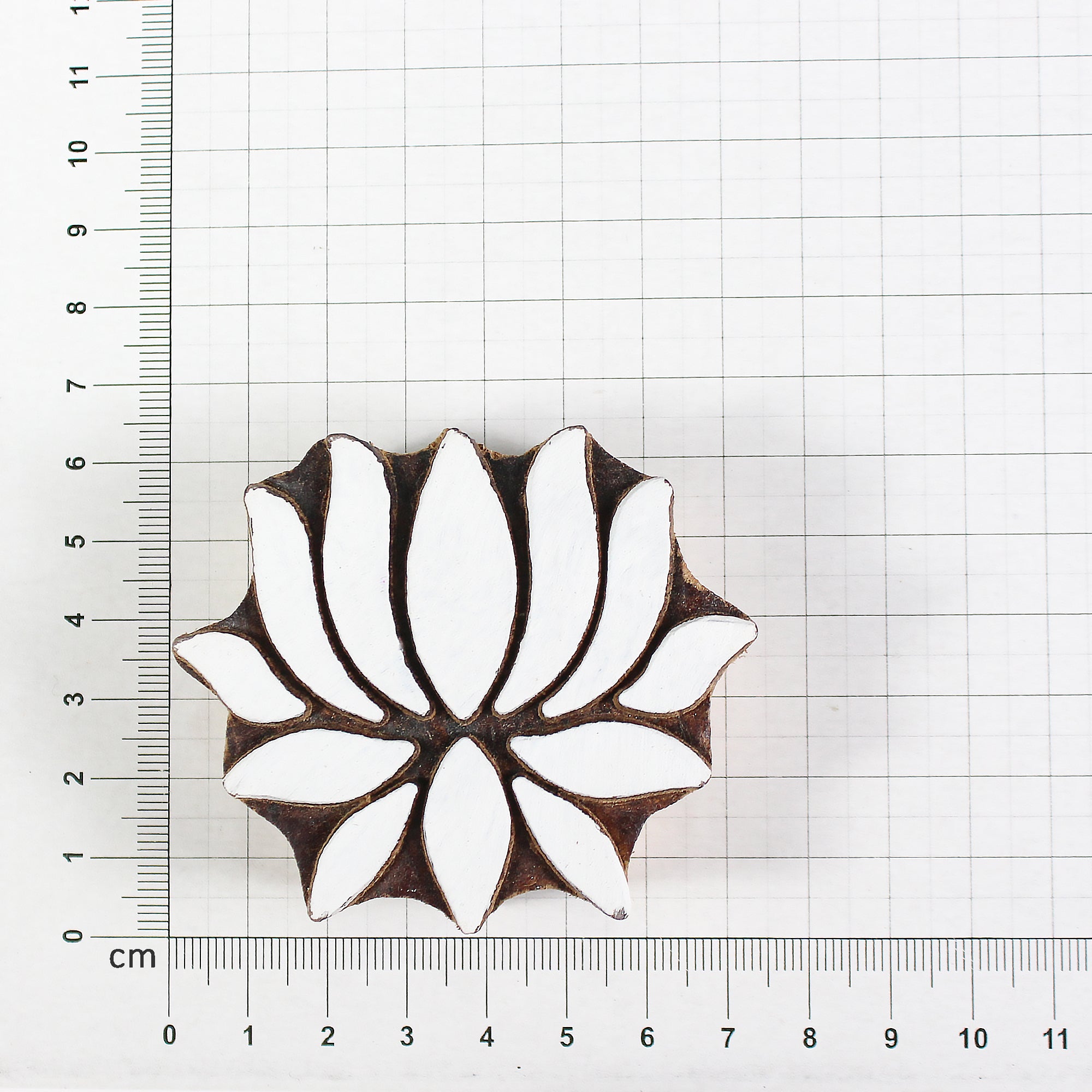 Hand Carved Wooden Printing Block Lotus W X L 2inch 1pc