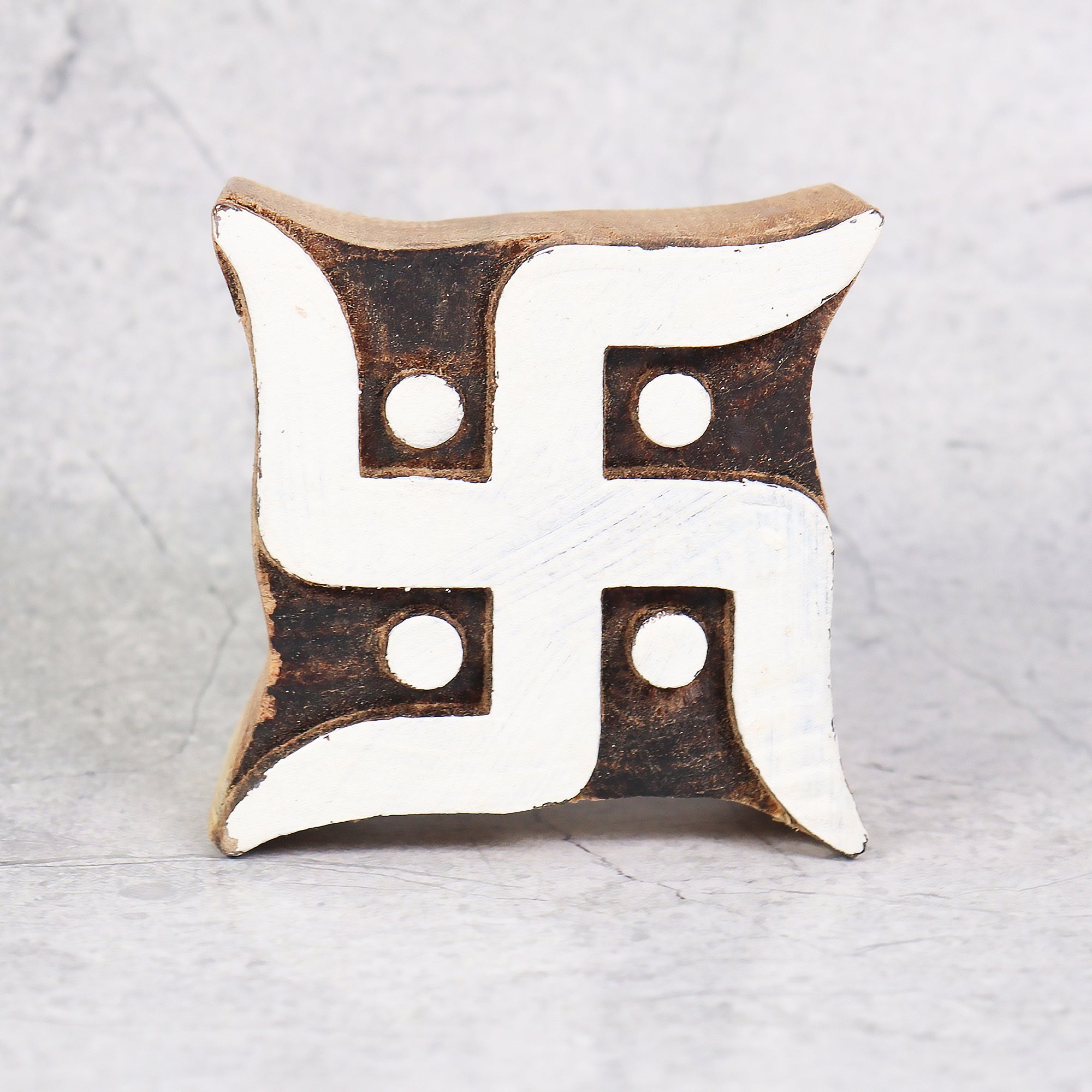 Hand Carved Wooden Printing Block Swastika W 2inch X L 2inch 1pc