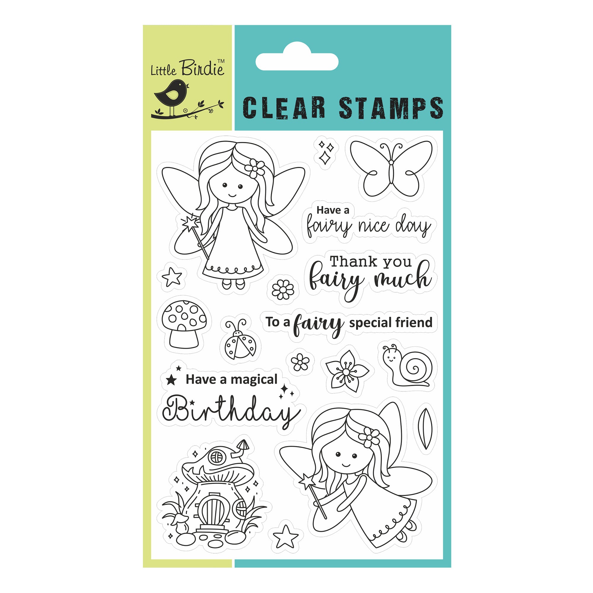 Clear Stamp- Fairy Wishes, 4.5 X 6.5, 18Pc
