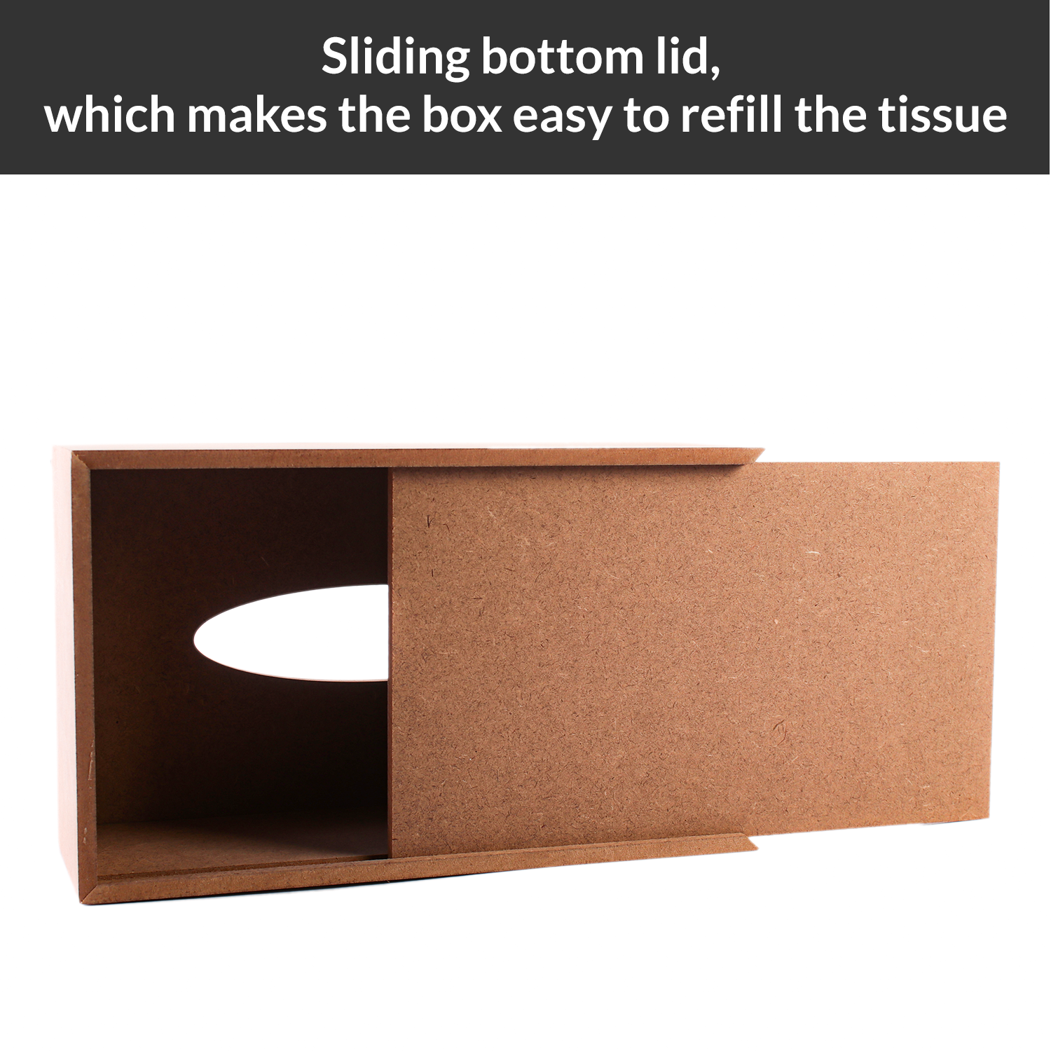 Mdf Tissue Box Designed For Origami So Soft Face Tissue 100 Pulls 9 X 3.25 X 5.5Inch 5.5Mm Thick 1Pc