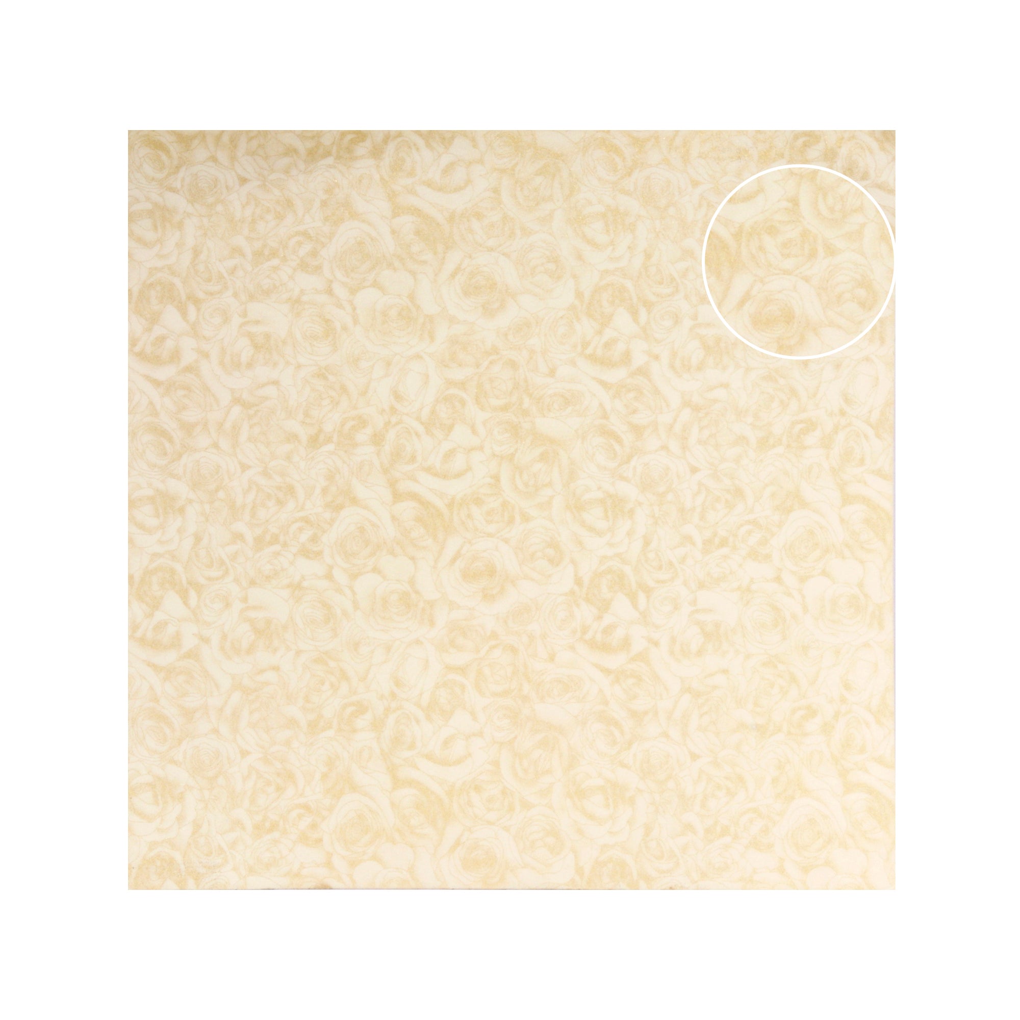 Card Stock Metallic 220Gsm 12` X 12` Printed Royal Rose Ivory 1Sheet Lb