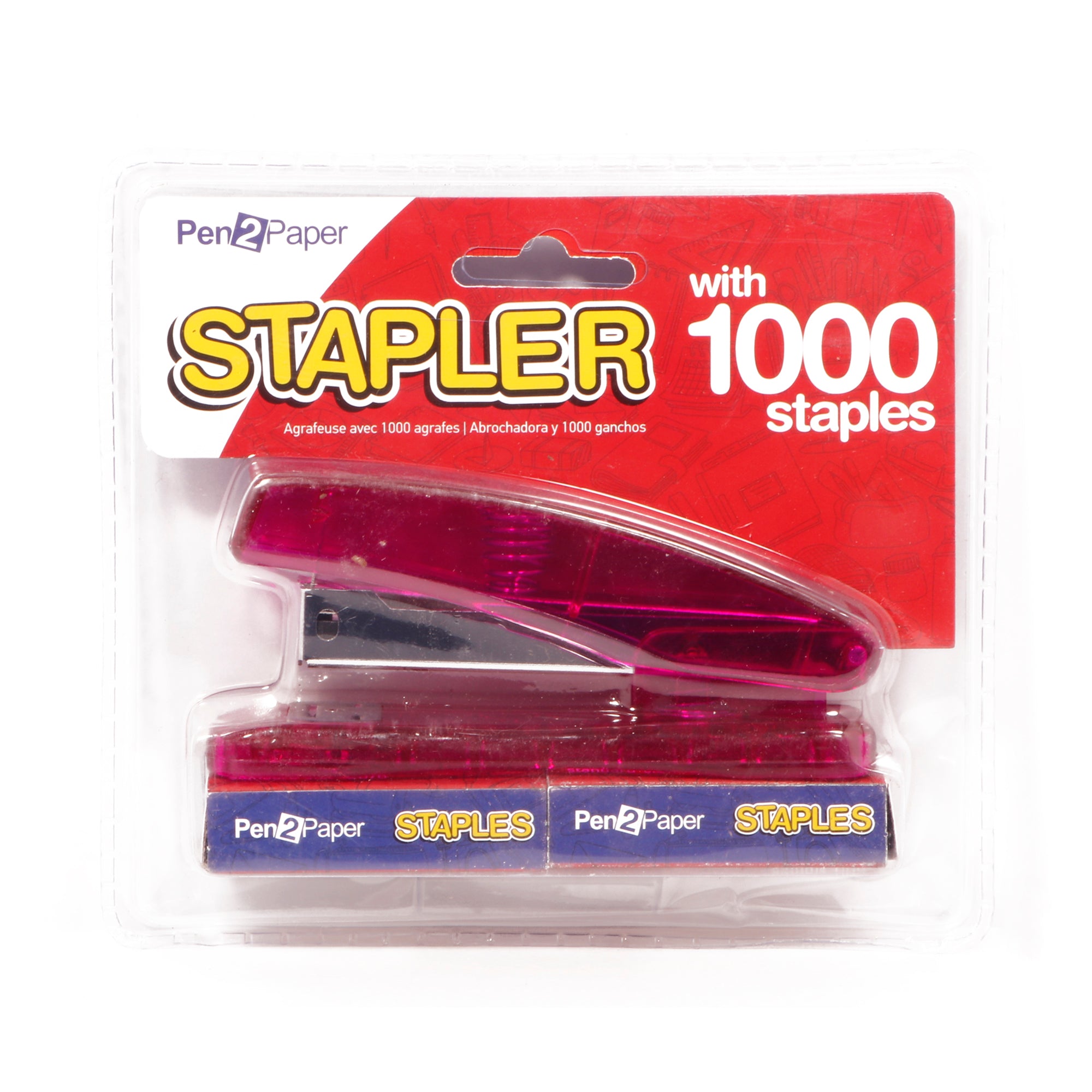 Stapler With 1000 Staples Pin 1 Pack Blister