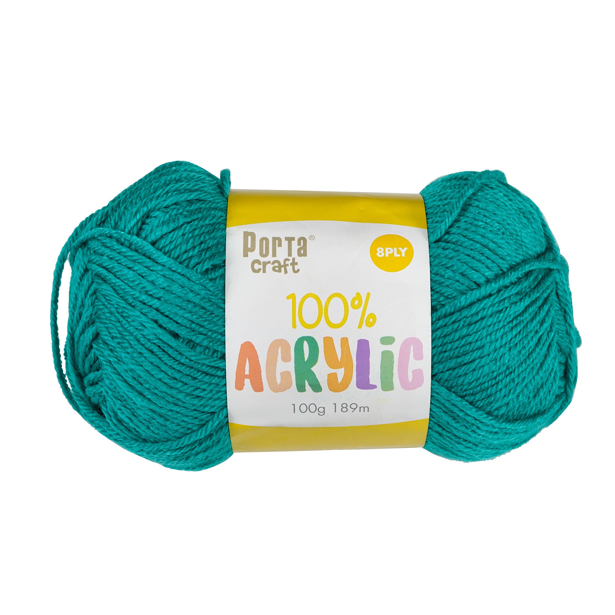 Porta Craft Acrylic Yarn 100% 100Gm 189M 8Ply Teal - VC