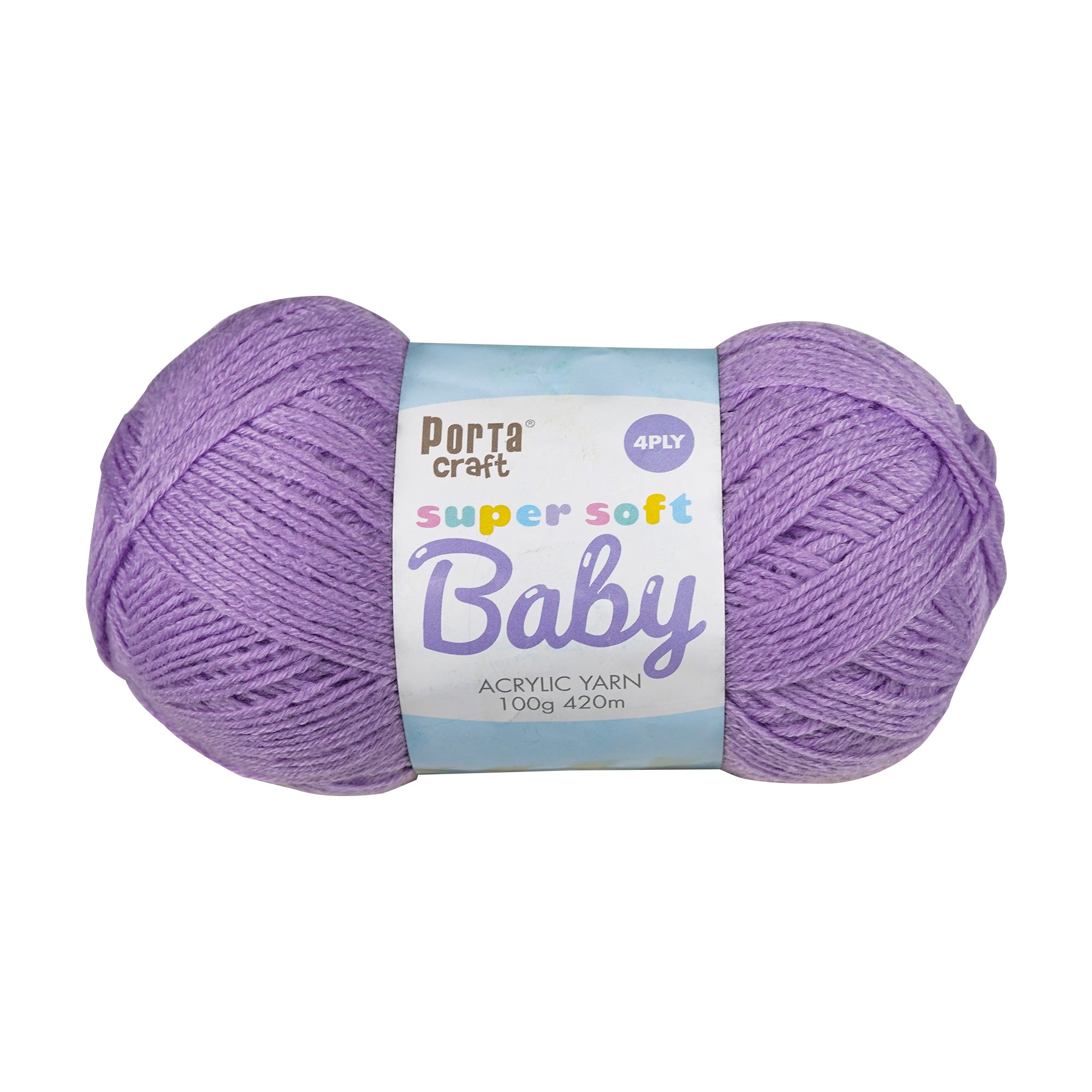 Porta Craft Super Soft Baby Acrylic Yarn 100% 100Gm 420M 4Ply Soft Lilac - VC