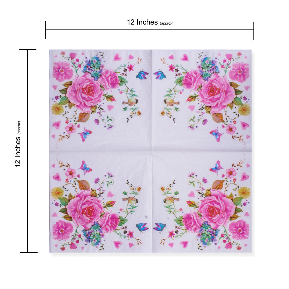 Decoupage Napkin Country Rose 13X13 Inch -1Pc