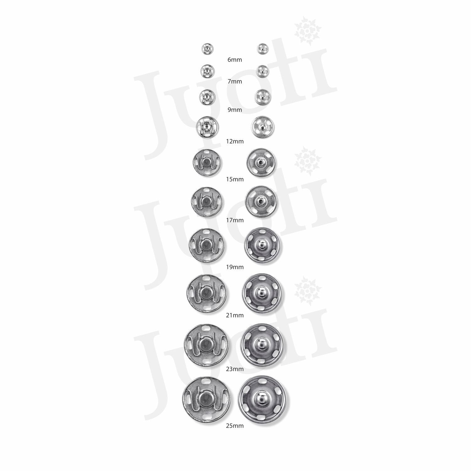 Snap Fasteners Size Guide at Carmina Cox blog