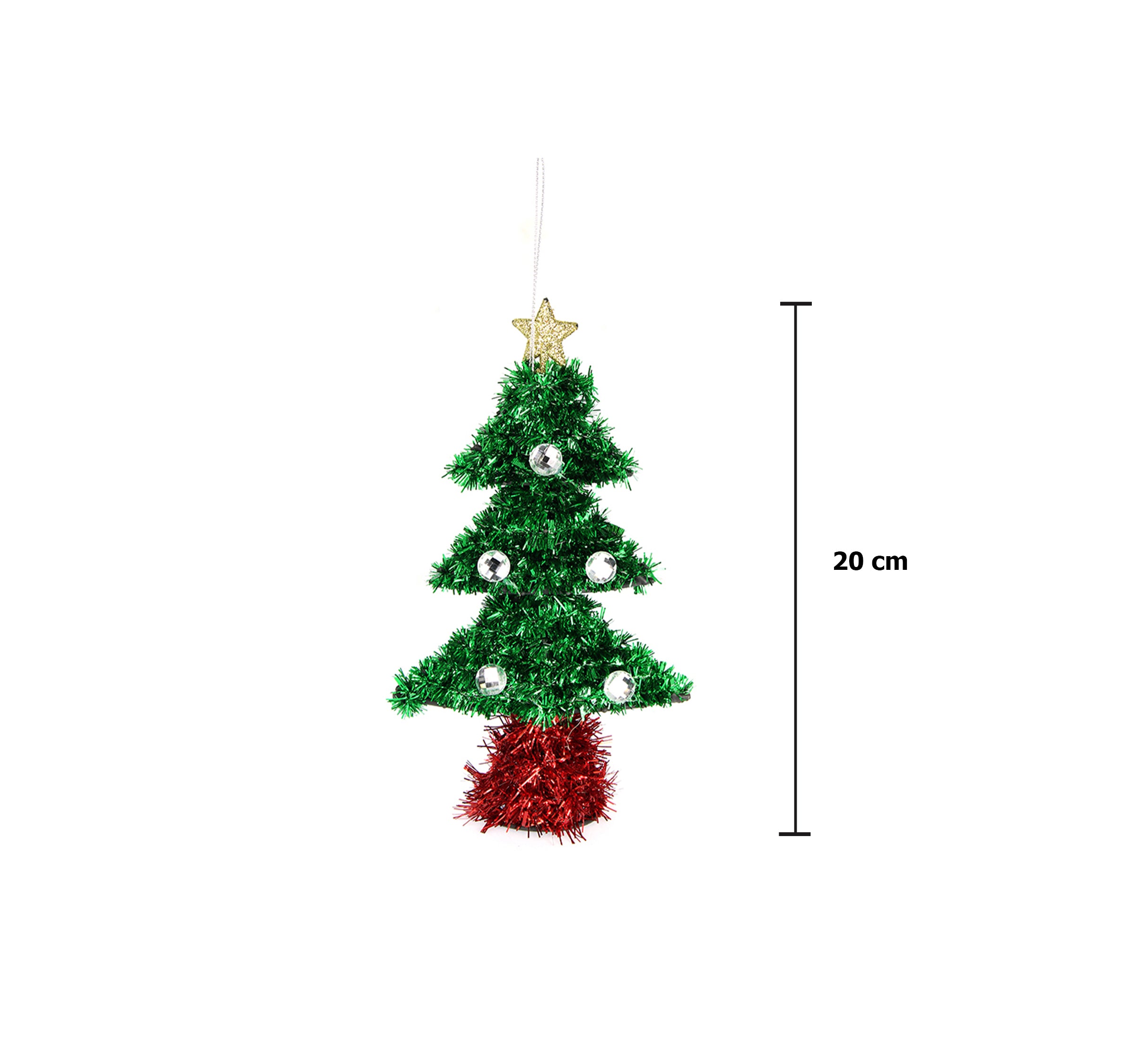 Tinsel Hanging Deco - Christmas Tree, 20 CM, 1Pc