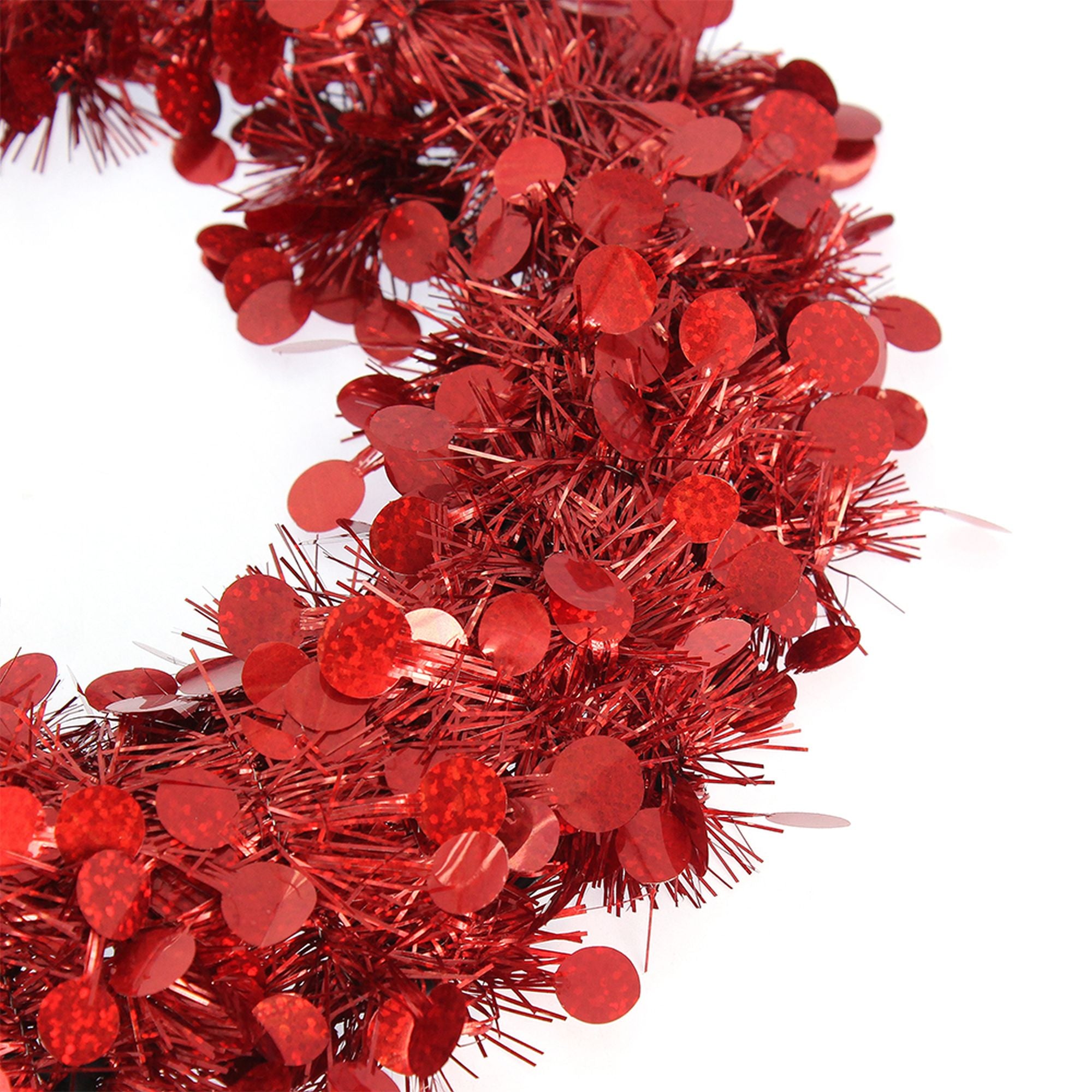 Tinsel Wreath Halo Dots Red 25Cm 1Pc
