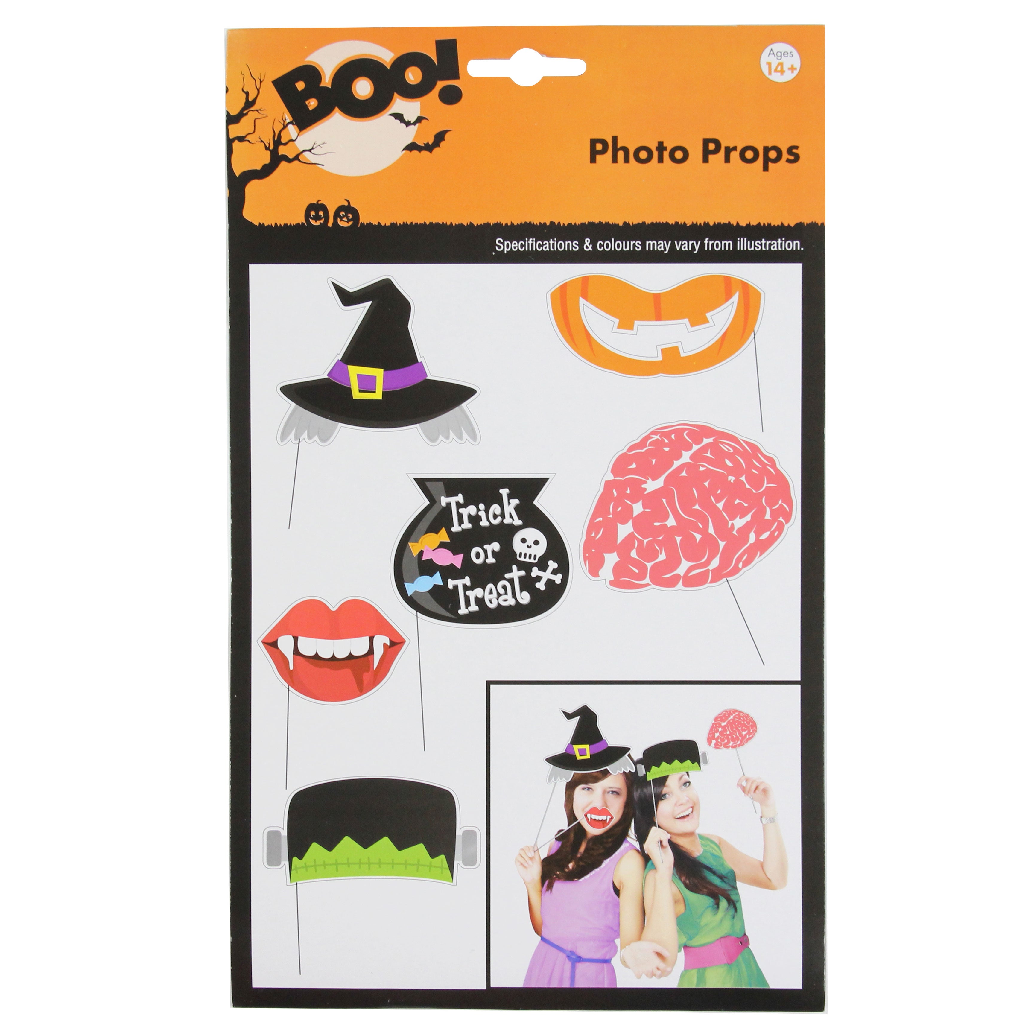 Halloween Photo Props- Trick Or Treat, Assorted Design 1 Pack