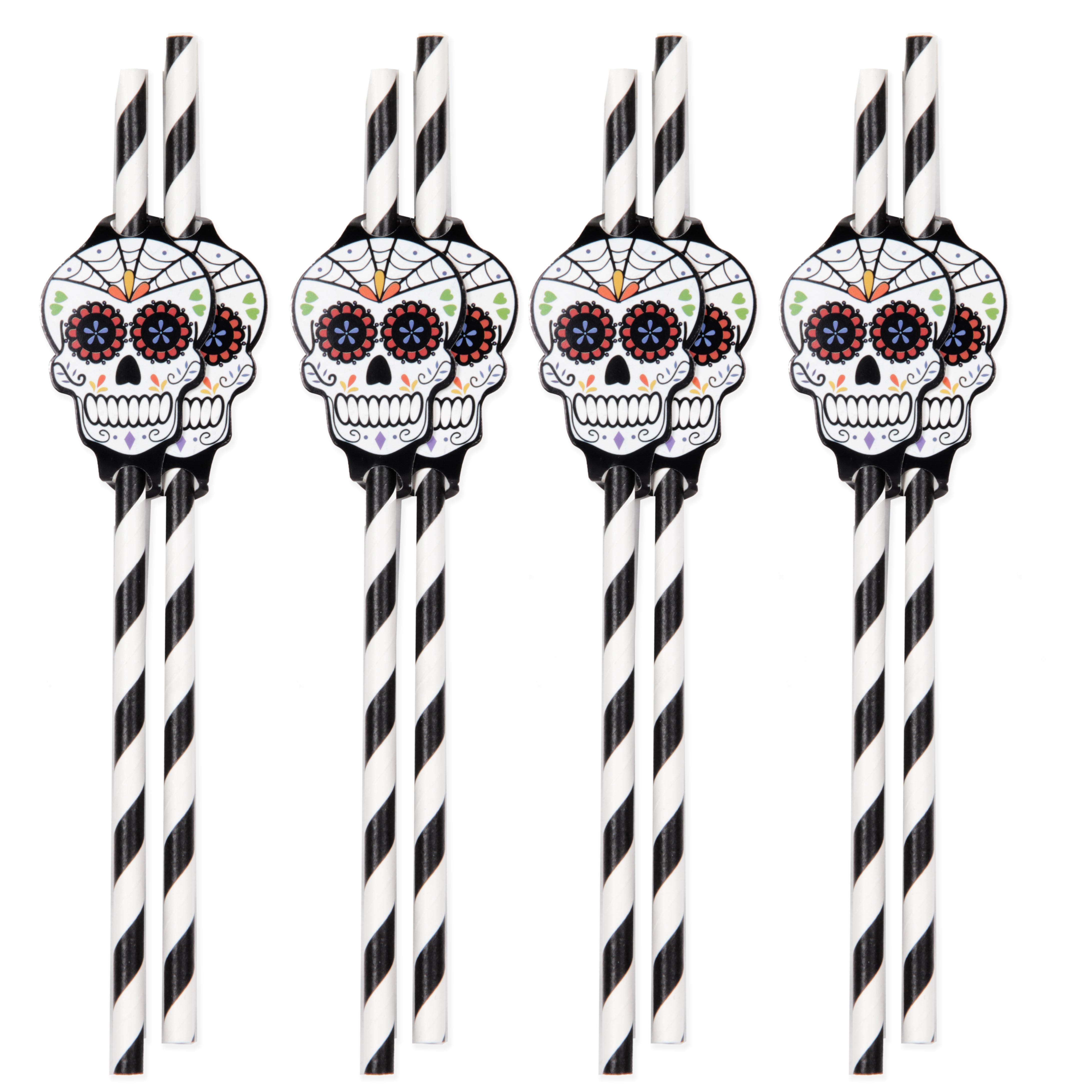 Party Straws - Day of the Dead 12pcs