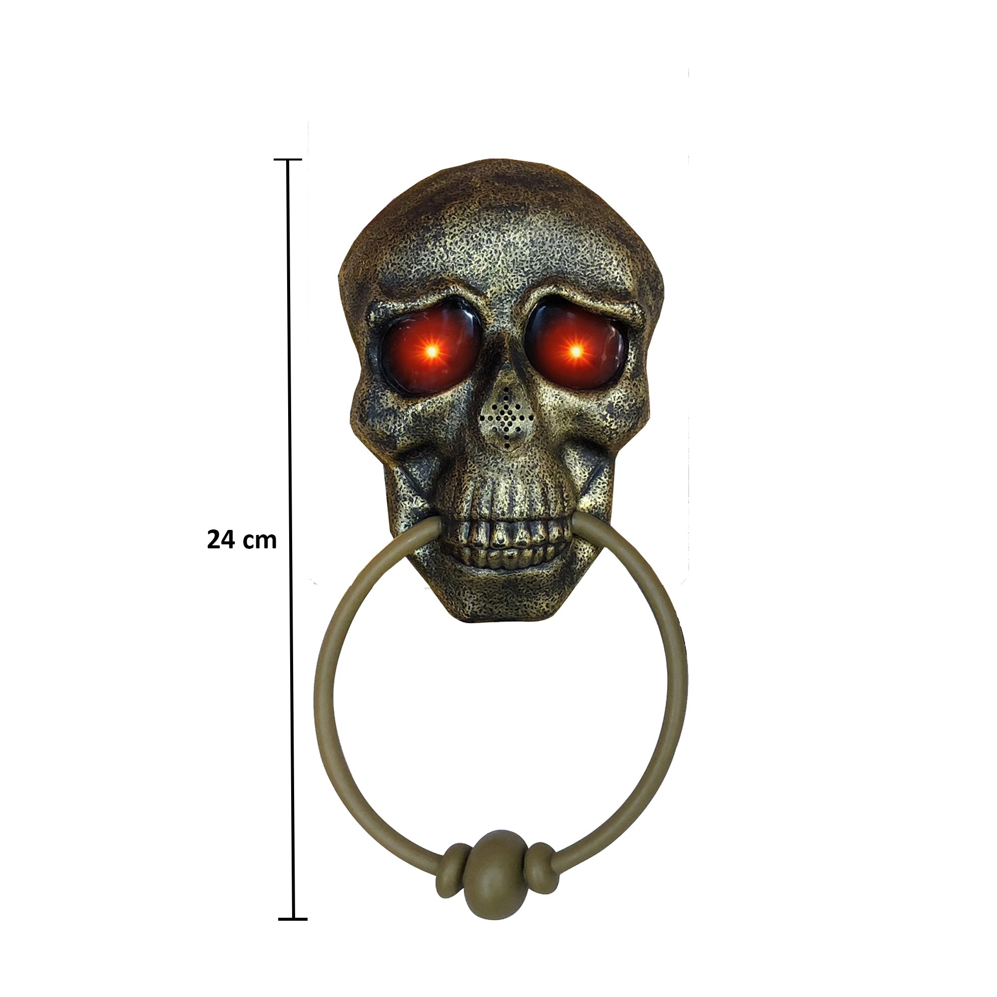 Haunted Skull Door Bell With Battery Operated 24cm Bronze