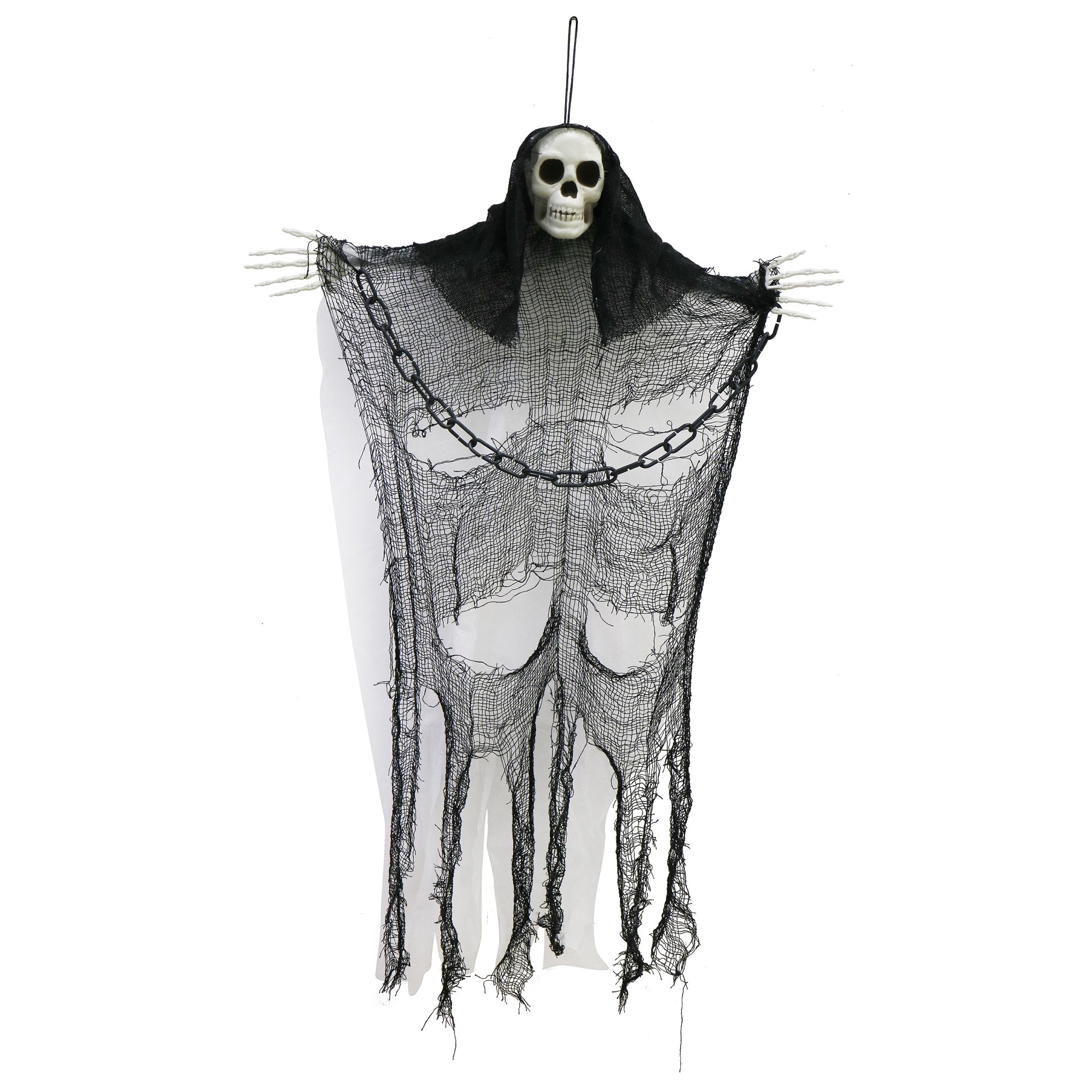 Skeleton Hanging Reaper With Chain 90cm White