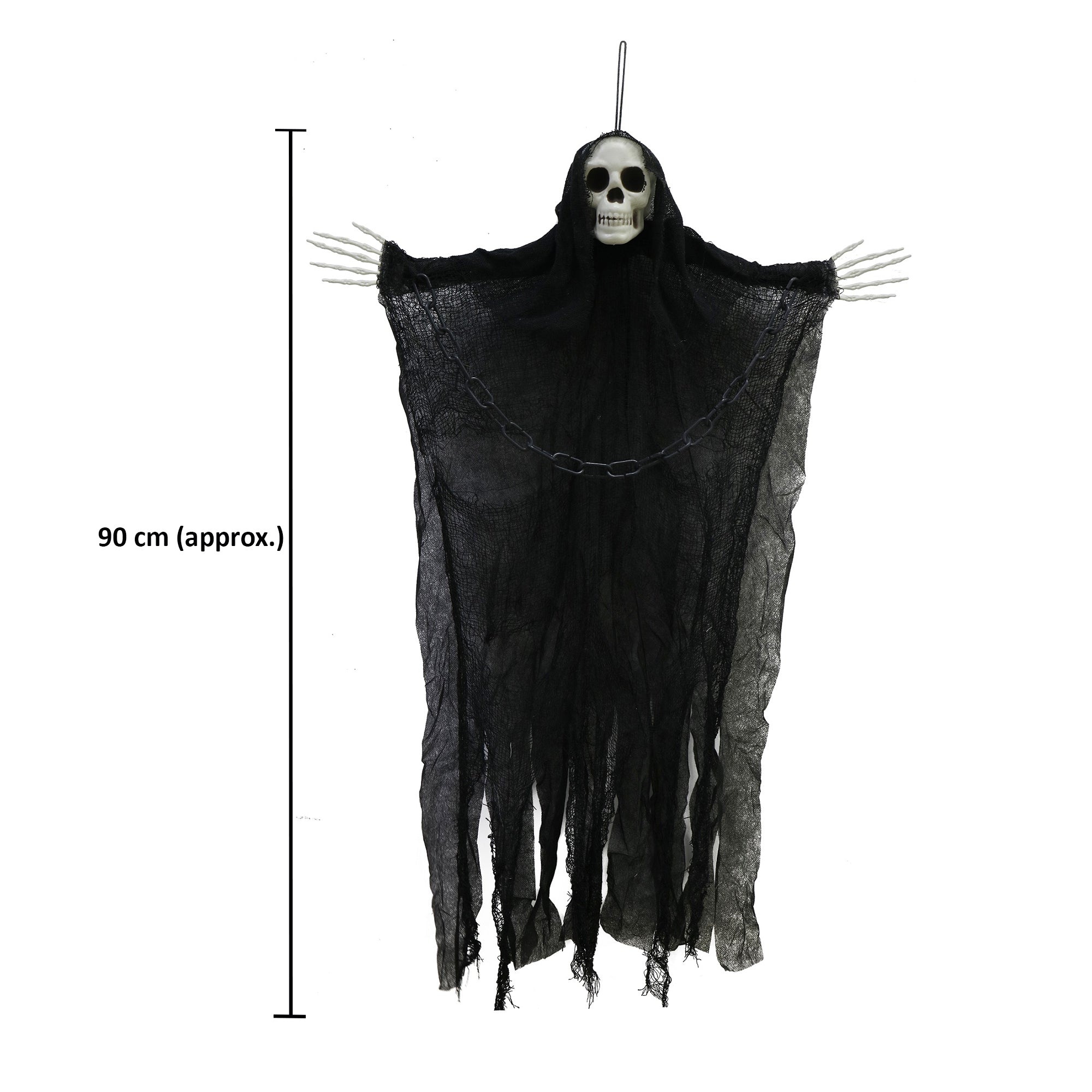 Skeleton Hanging Reaper With Chain 9cm Black 1pc