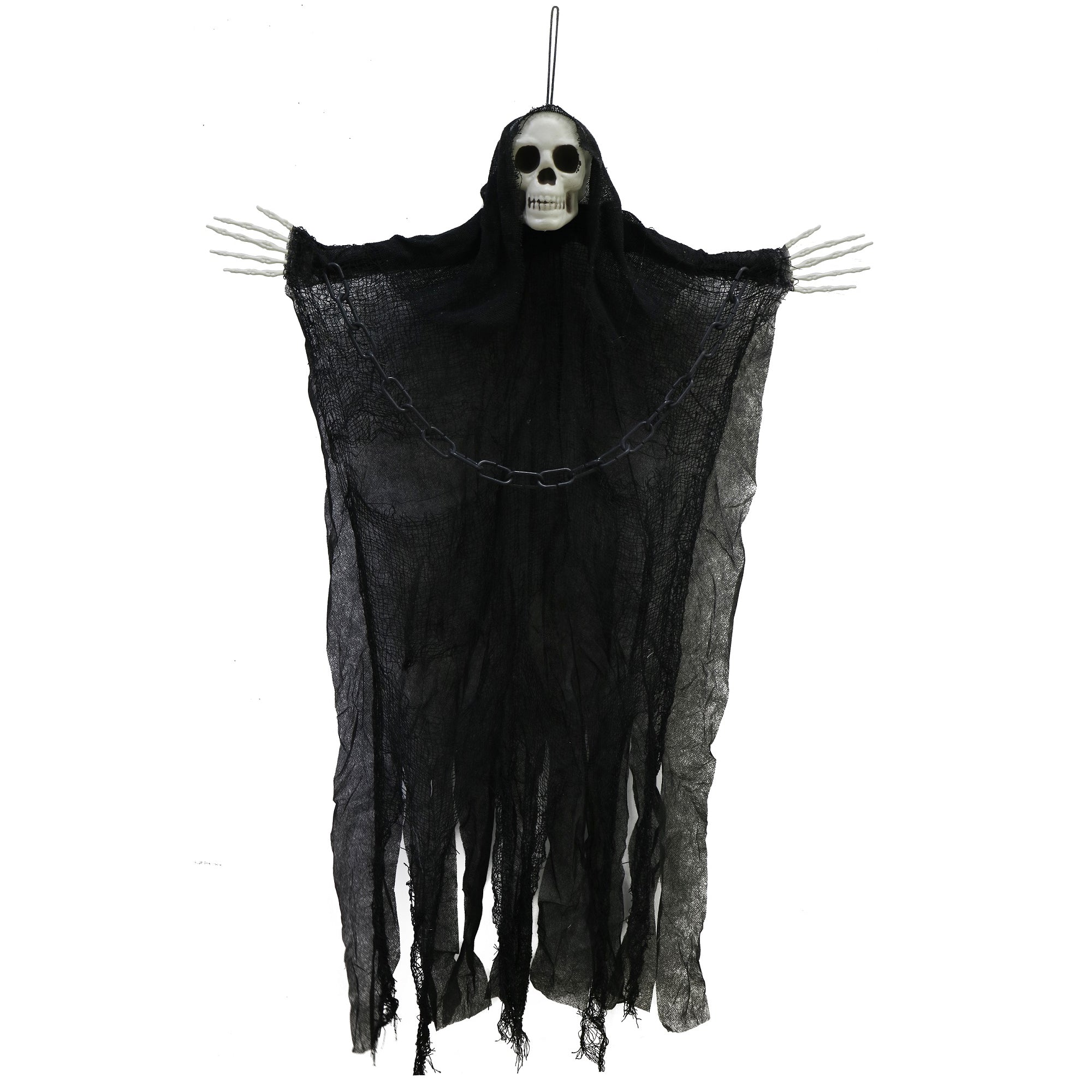 Skeleton Hanging Reaper With Chain 9cm Black 1pc