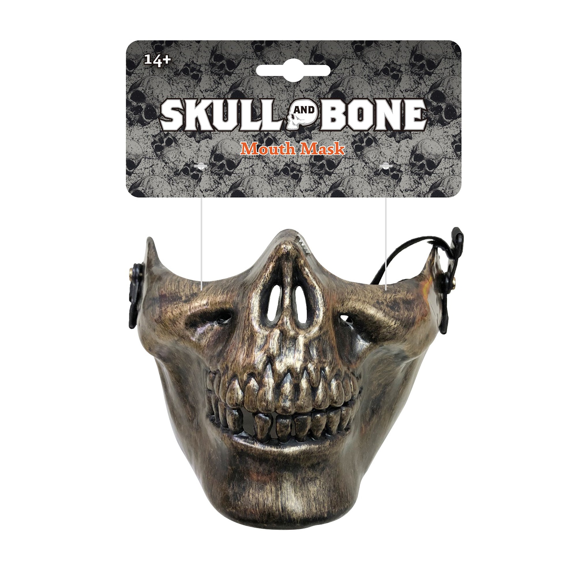 Skull Mouth Moving Mask Gold Bronze
