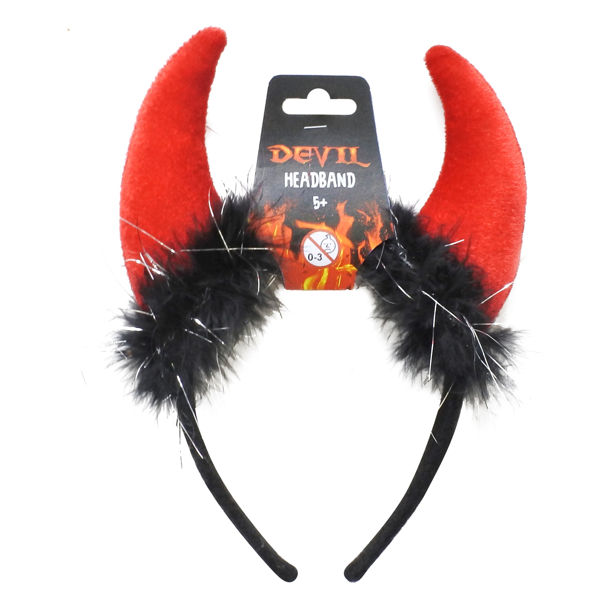 Devil Headband Silky Horn Red