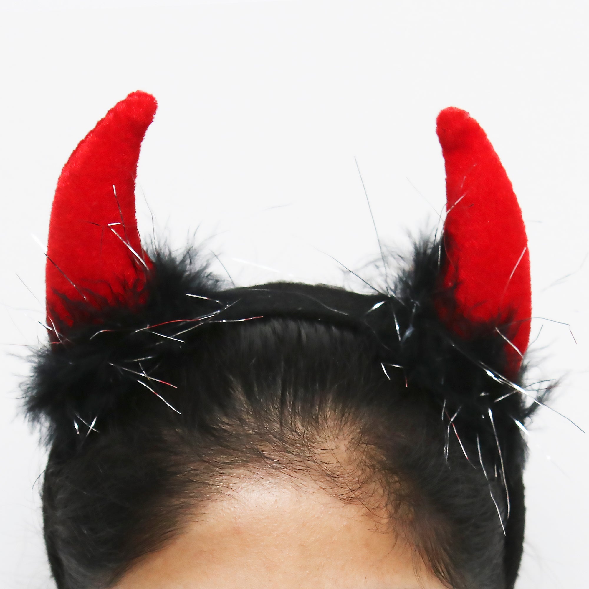 Devil Headband Silky Horn Red