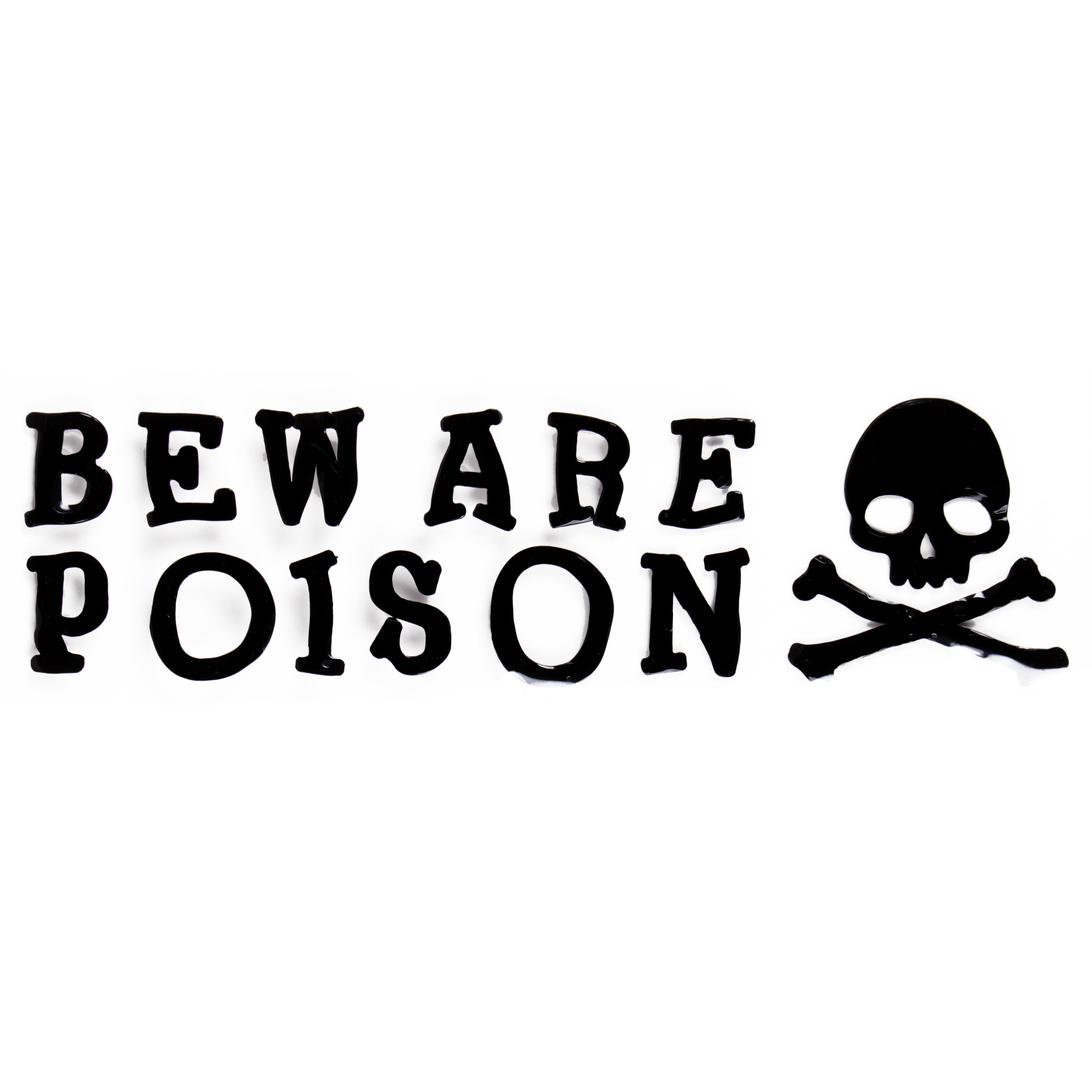 Gel Stickers - Beware Poison 50cm
