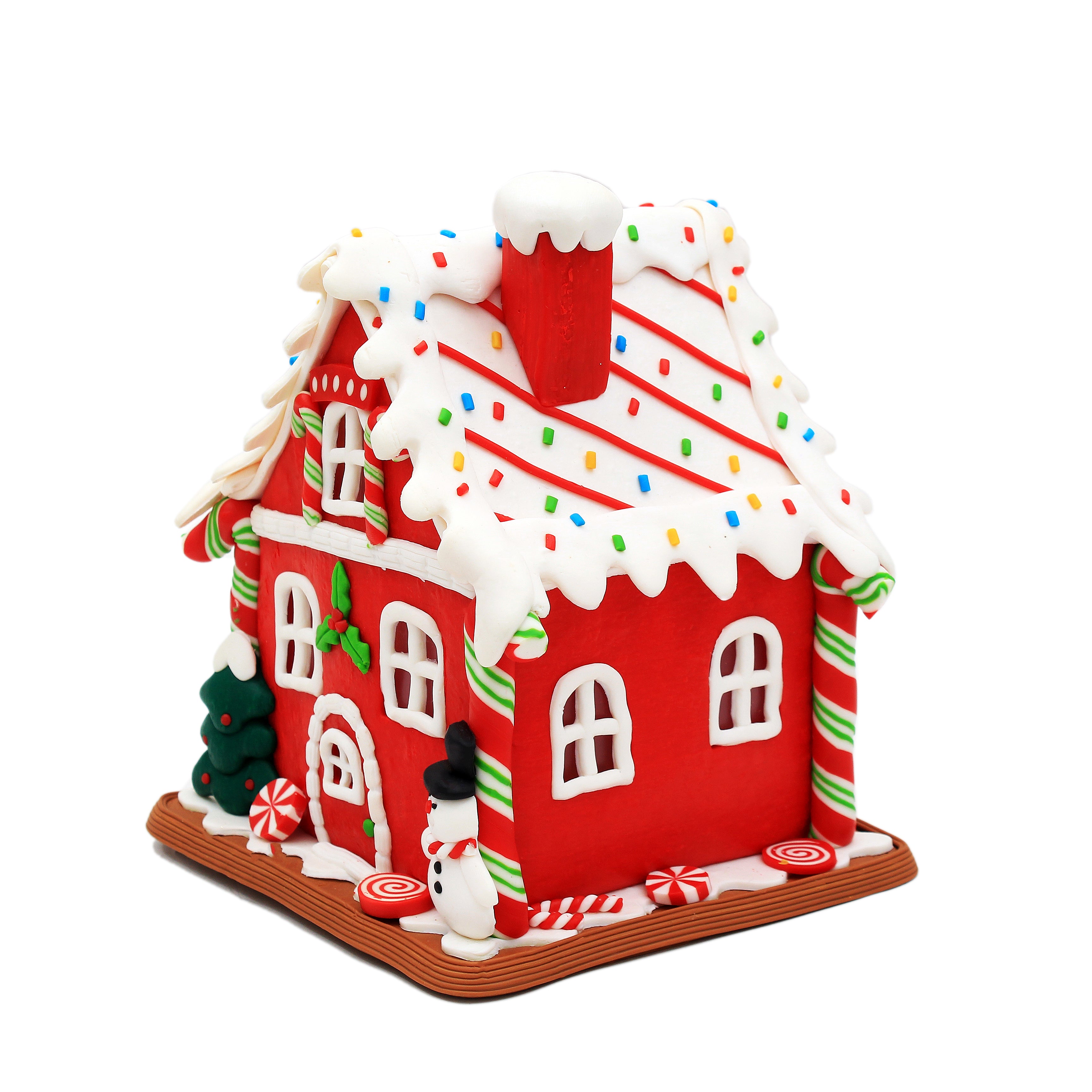 Battery Operated Light Up Christmas Candy House- 13 X 15cm, Assorted Design, 1pc