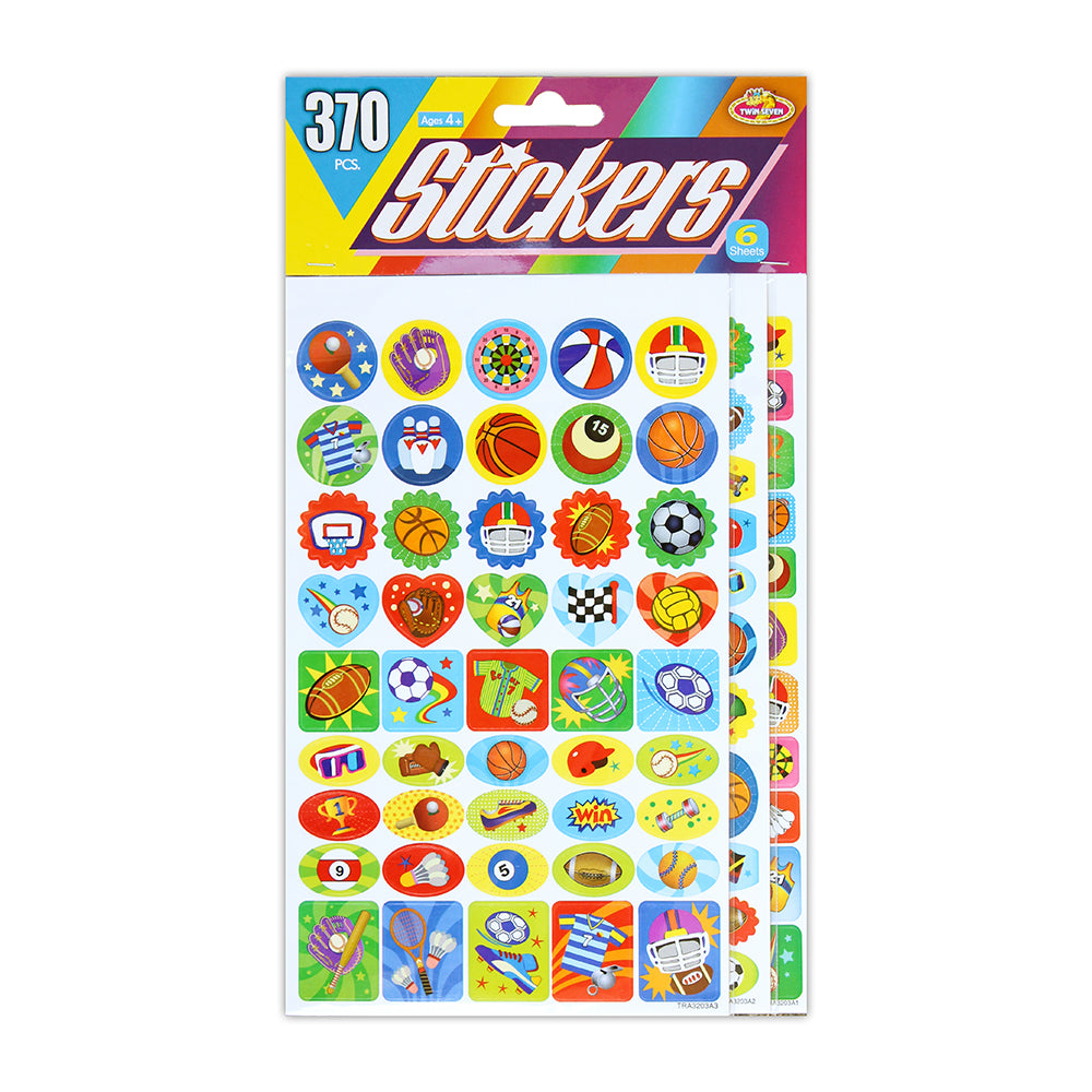 Foil Stickers- Game Zone, 6 Sheets, 370Pc