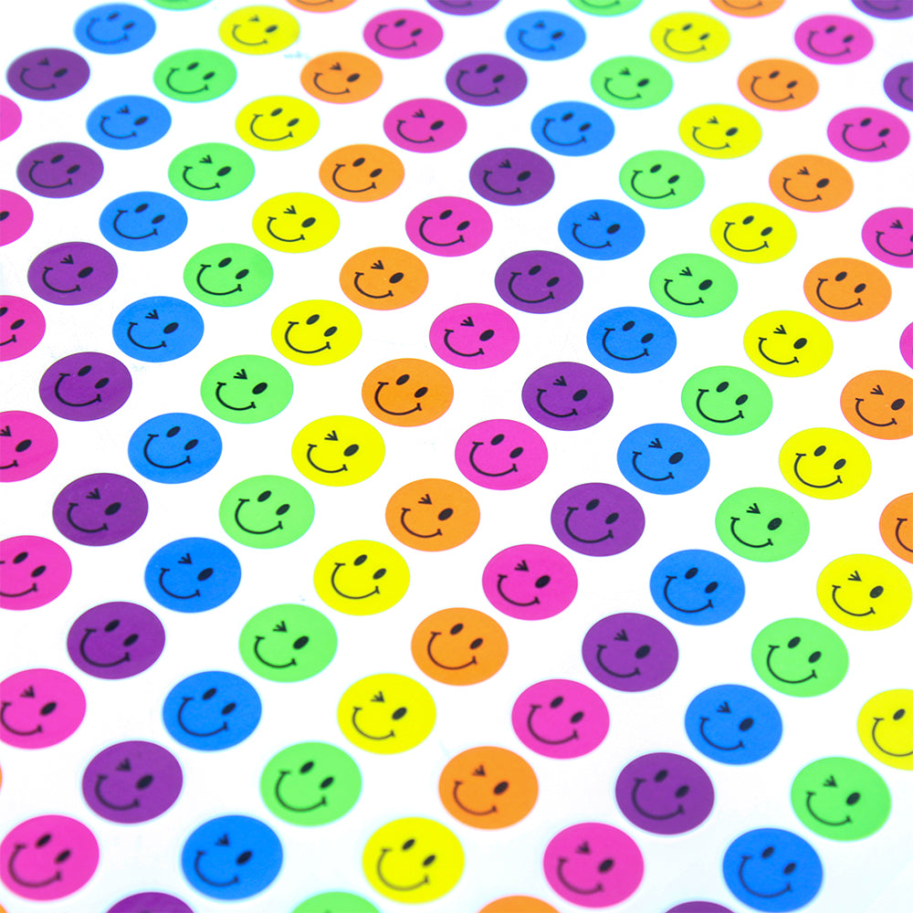 Neon Stickers Smileys Sl0021 Multicolor 2Sheets 372Pc Pbci Ub