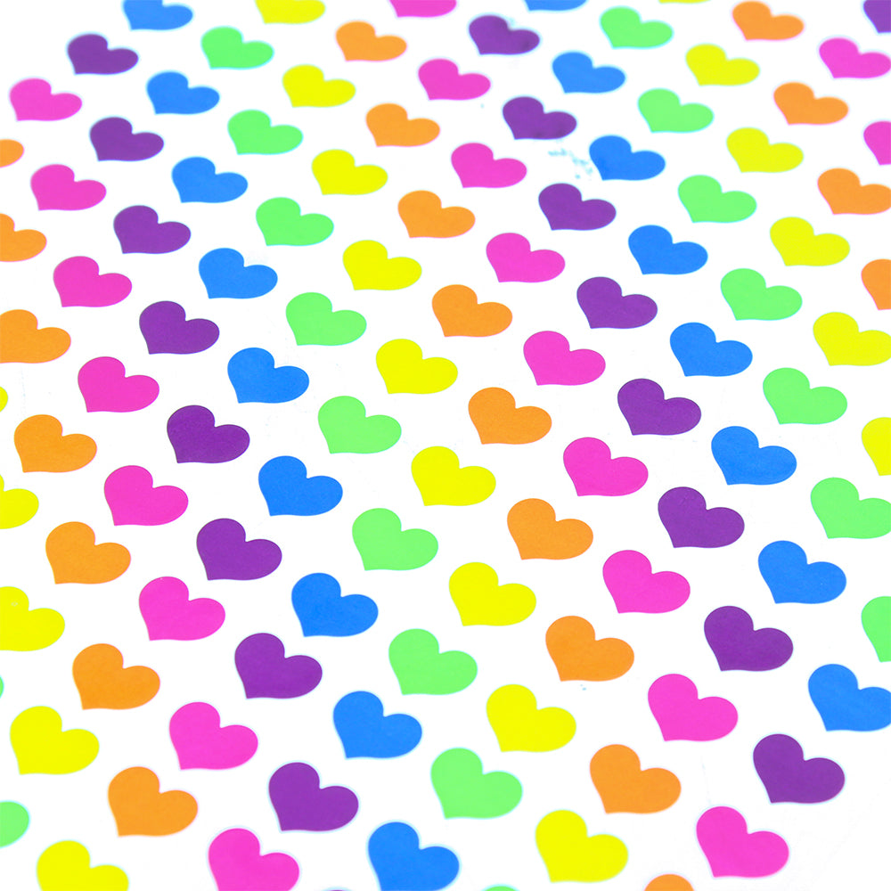 Neon Stickers Hearts Sl0021 Multicolor 2Sheets 372Pc Pbci Ub