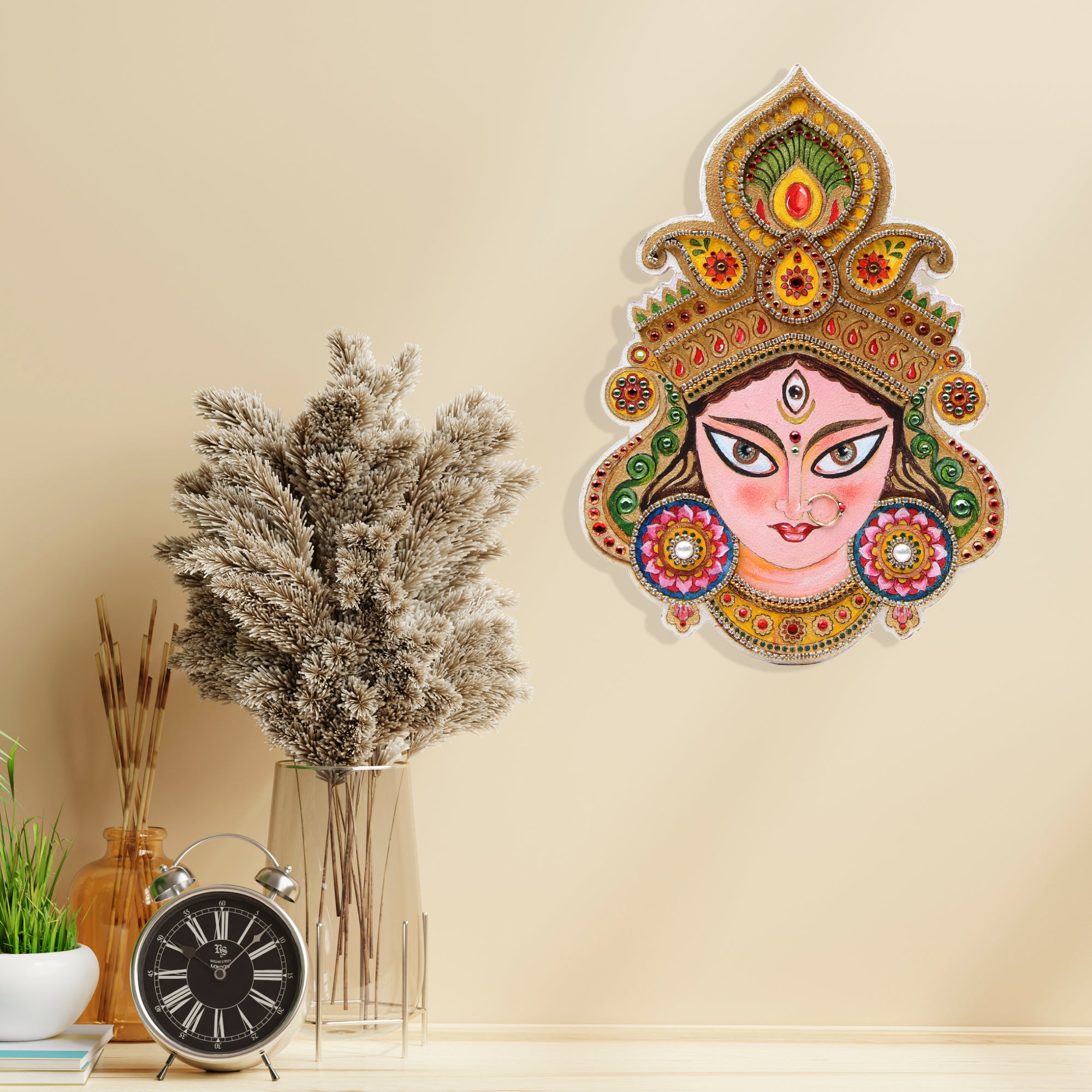 MDF Pre Marked Maa Durga Big with Hanging Sawtooth 10 X 7inch 1pc