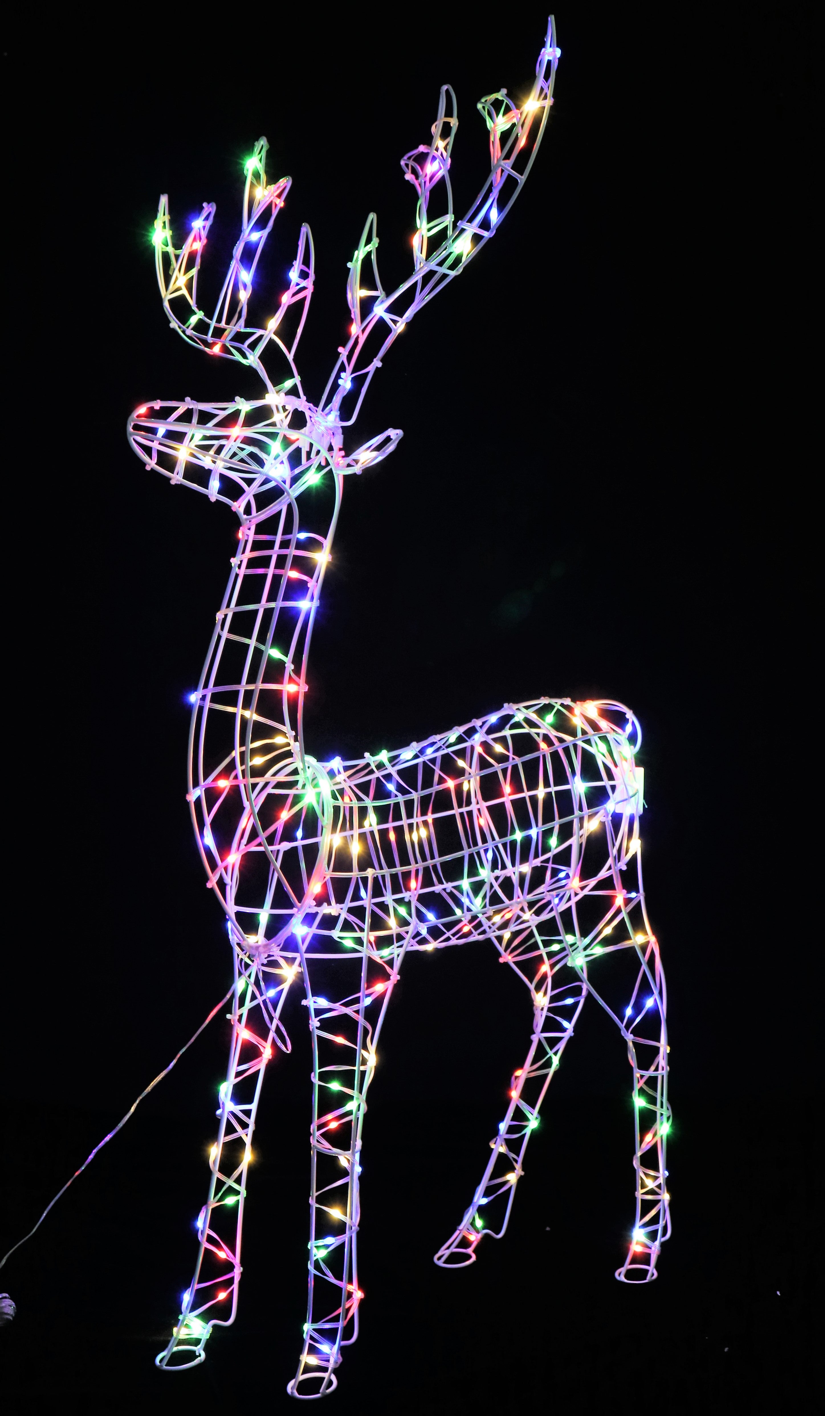 LED Flex Cable Stand Reindeer Flash Multi-Coloured, 1pc