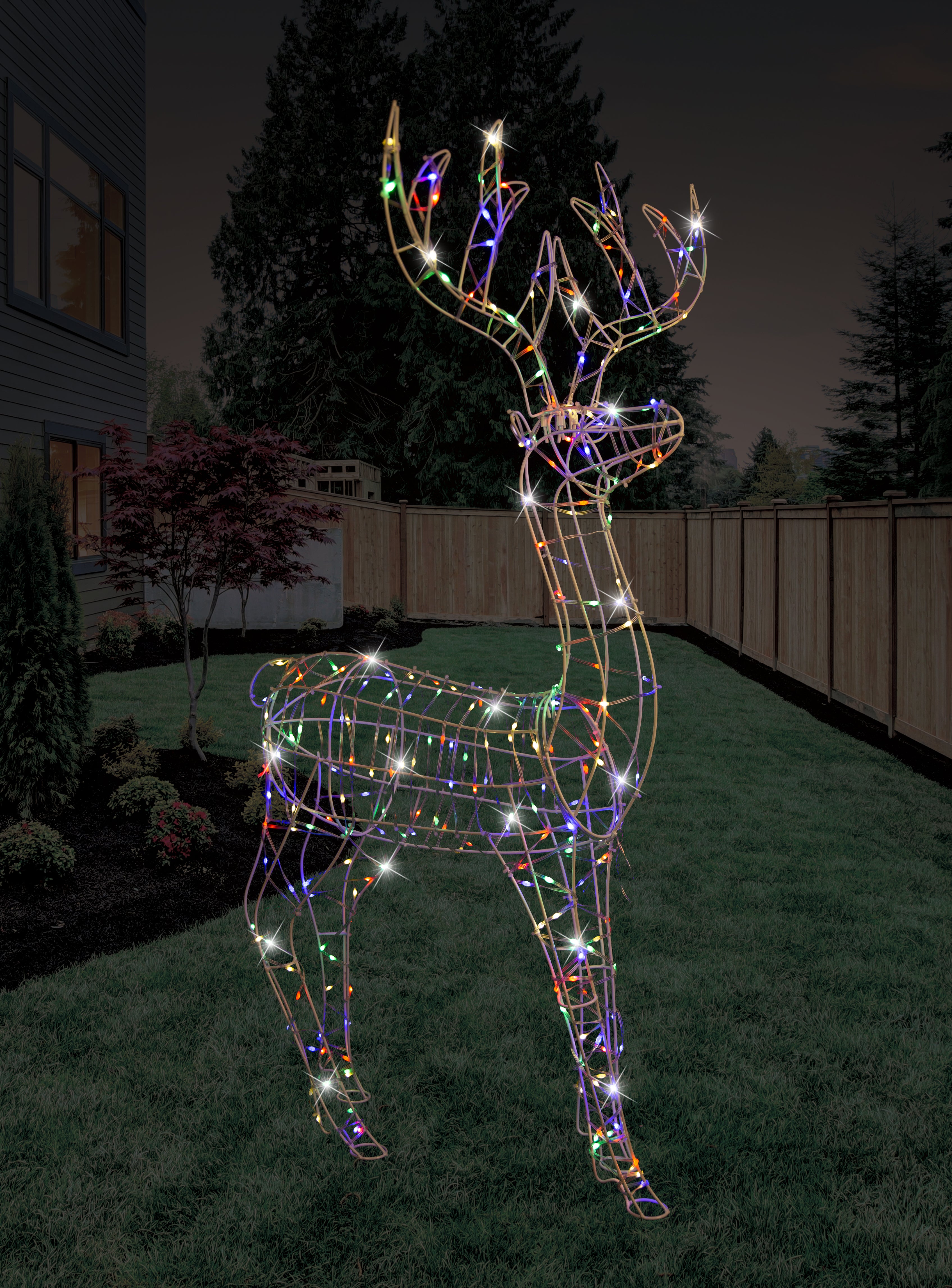 LED Flex Cable Stand Reindeer Flash Multi-Coloured, 1pc