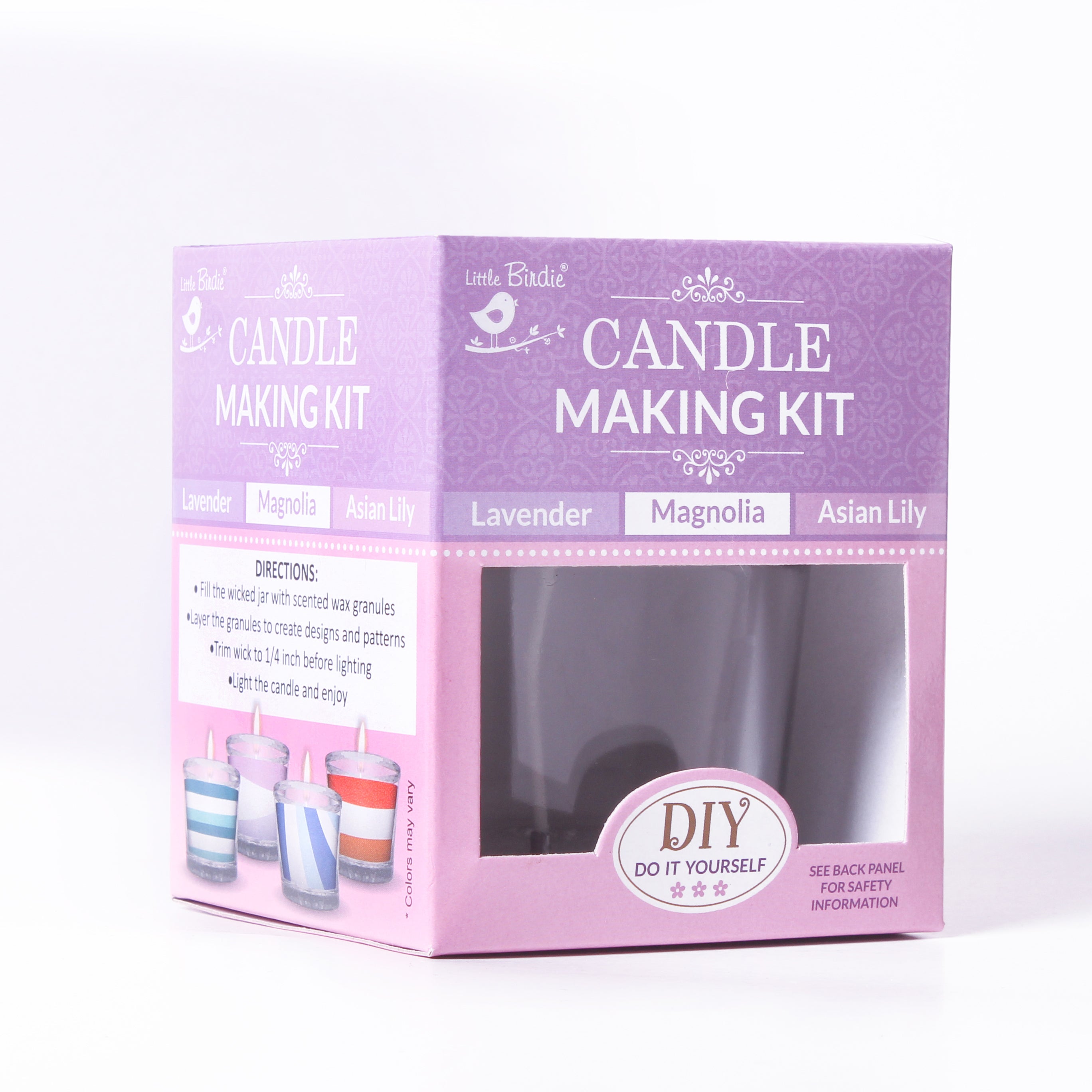 Diy Candle Making Set - 3 Layered Candle Lavender Magnolia Asian-Lily Each Bag 20Grm 1Set Box Lb